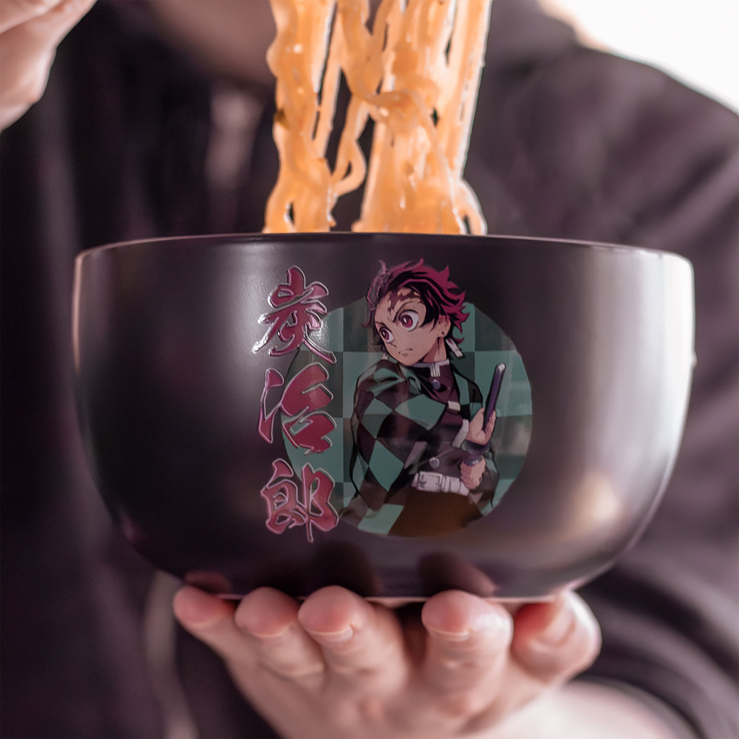 Demon Slayer - bol de ramen Tanjiro con palillos
