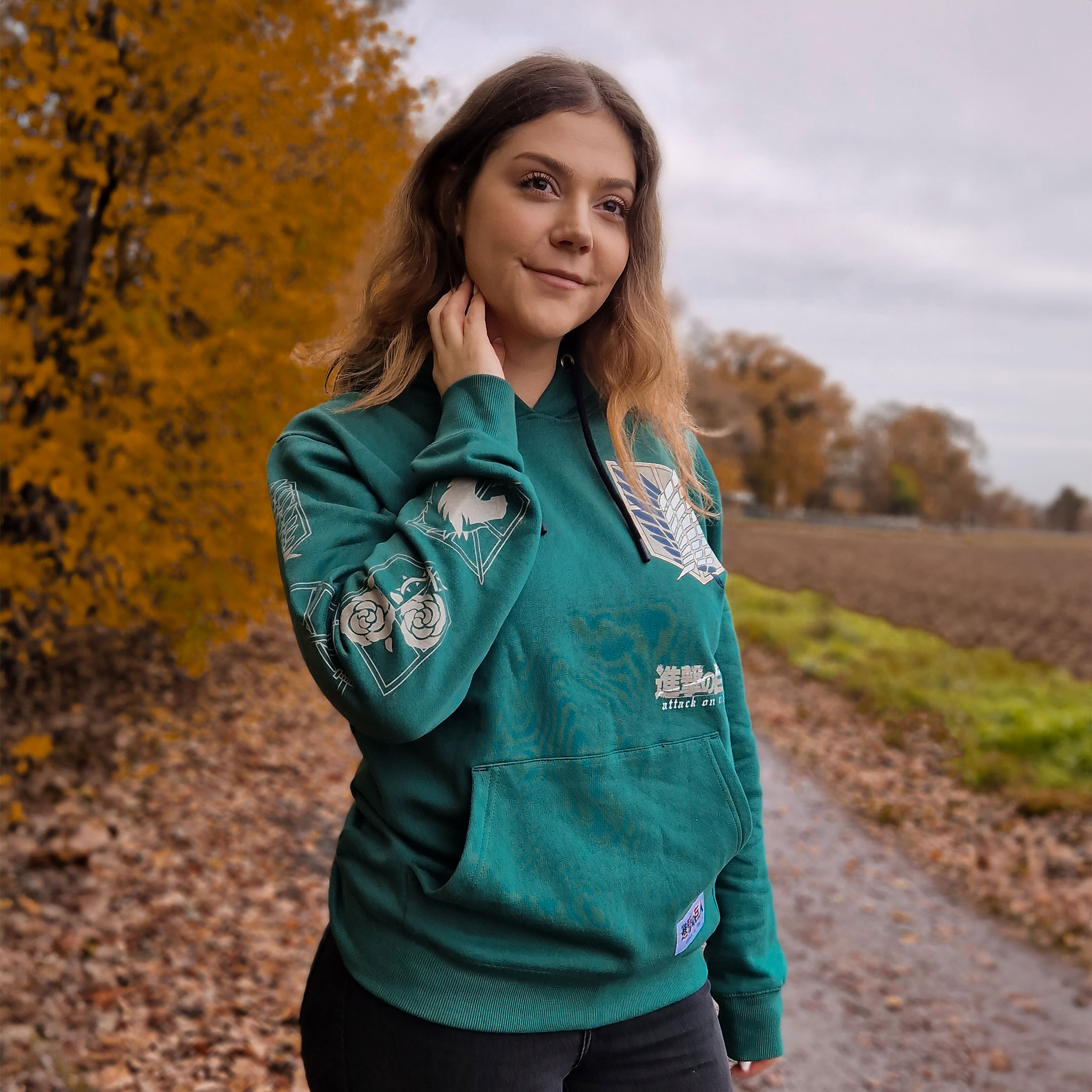 Hoodie militaire vert à symbole de scout - Attack on Titan