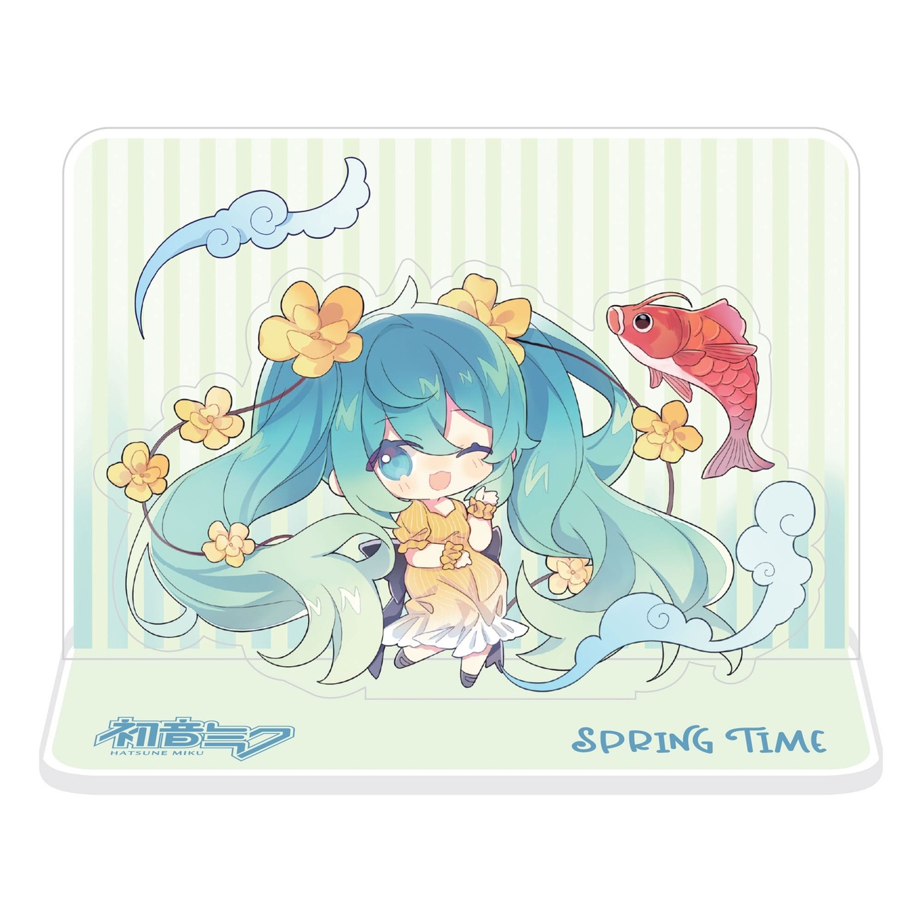 Hatsune Miku présentoir figurine en acrylique Hatsune Miku Spring Time Chibi Miku with Koi 11 cm