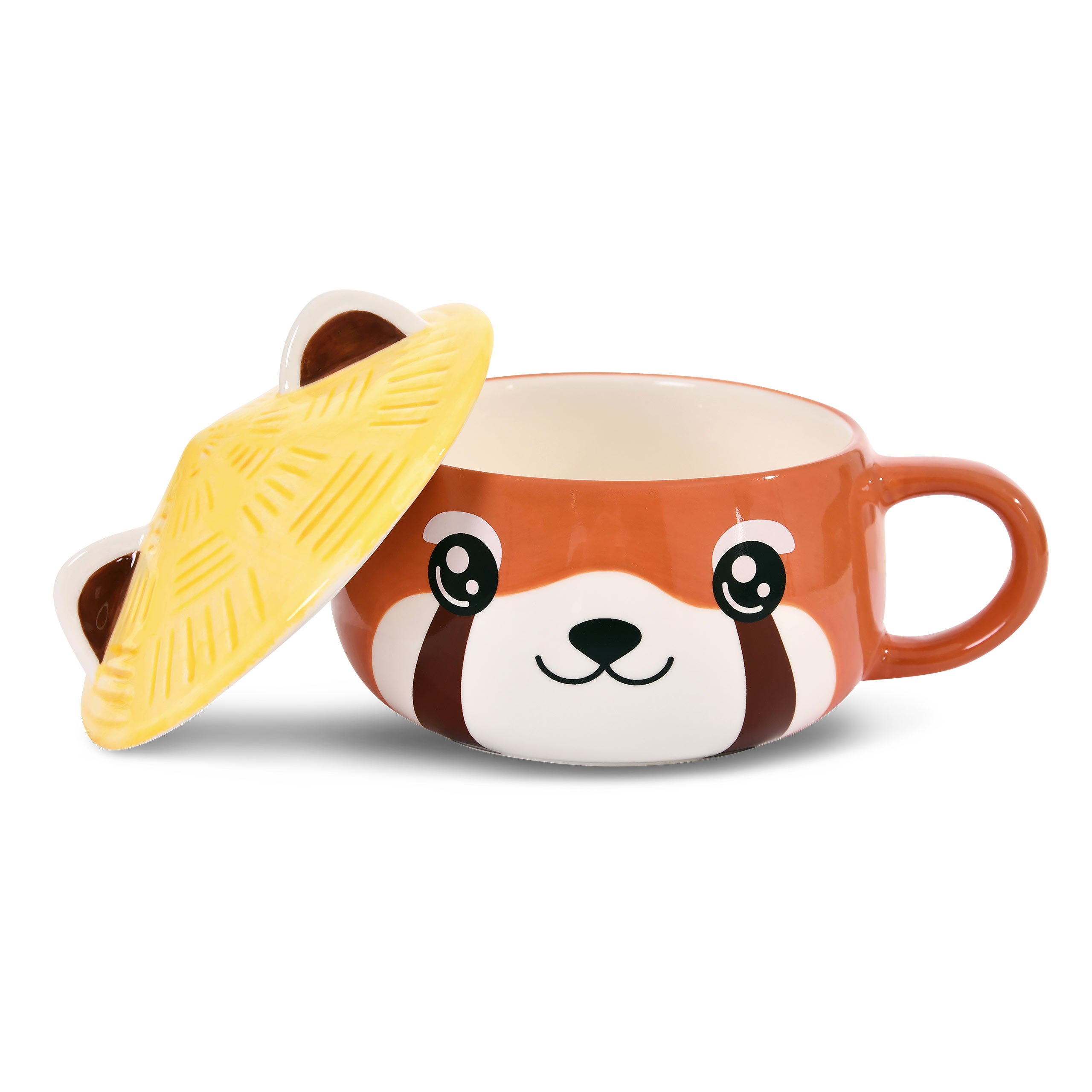 Red Panda Kawaii Mug with Lid for Anime Fans