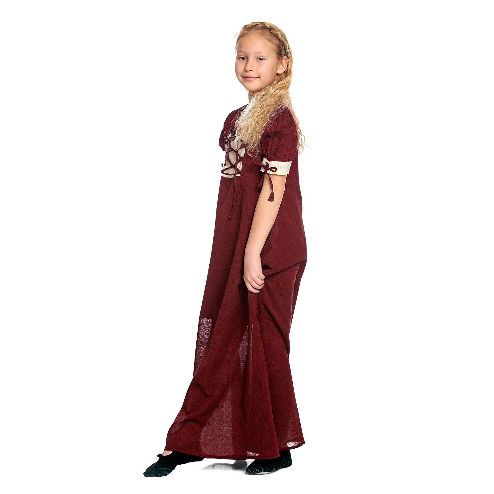 Mittelalter Sommer Kleid Kinder rot beige