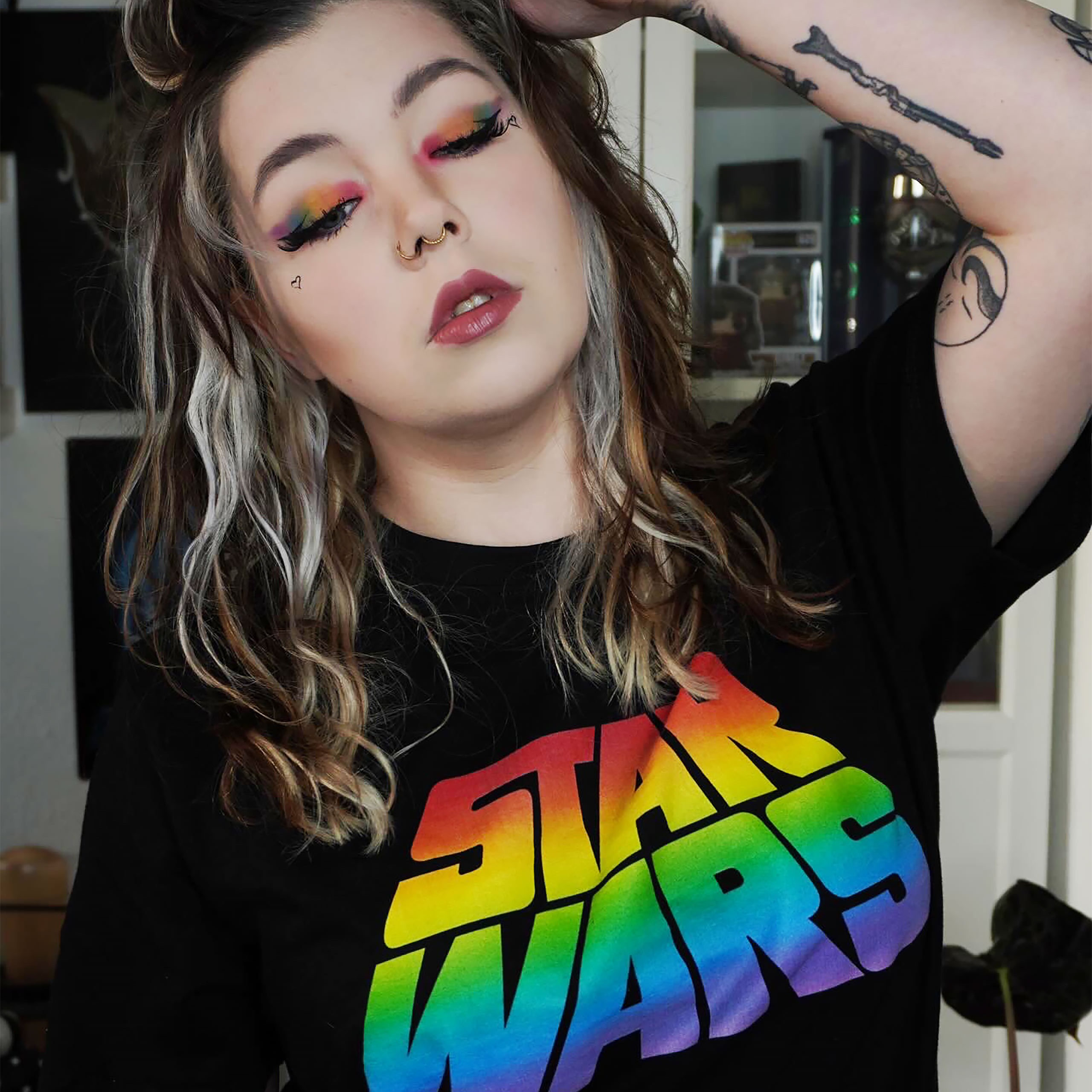 Star Wars - Camiseta con logotipo de orgullo negro