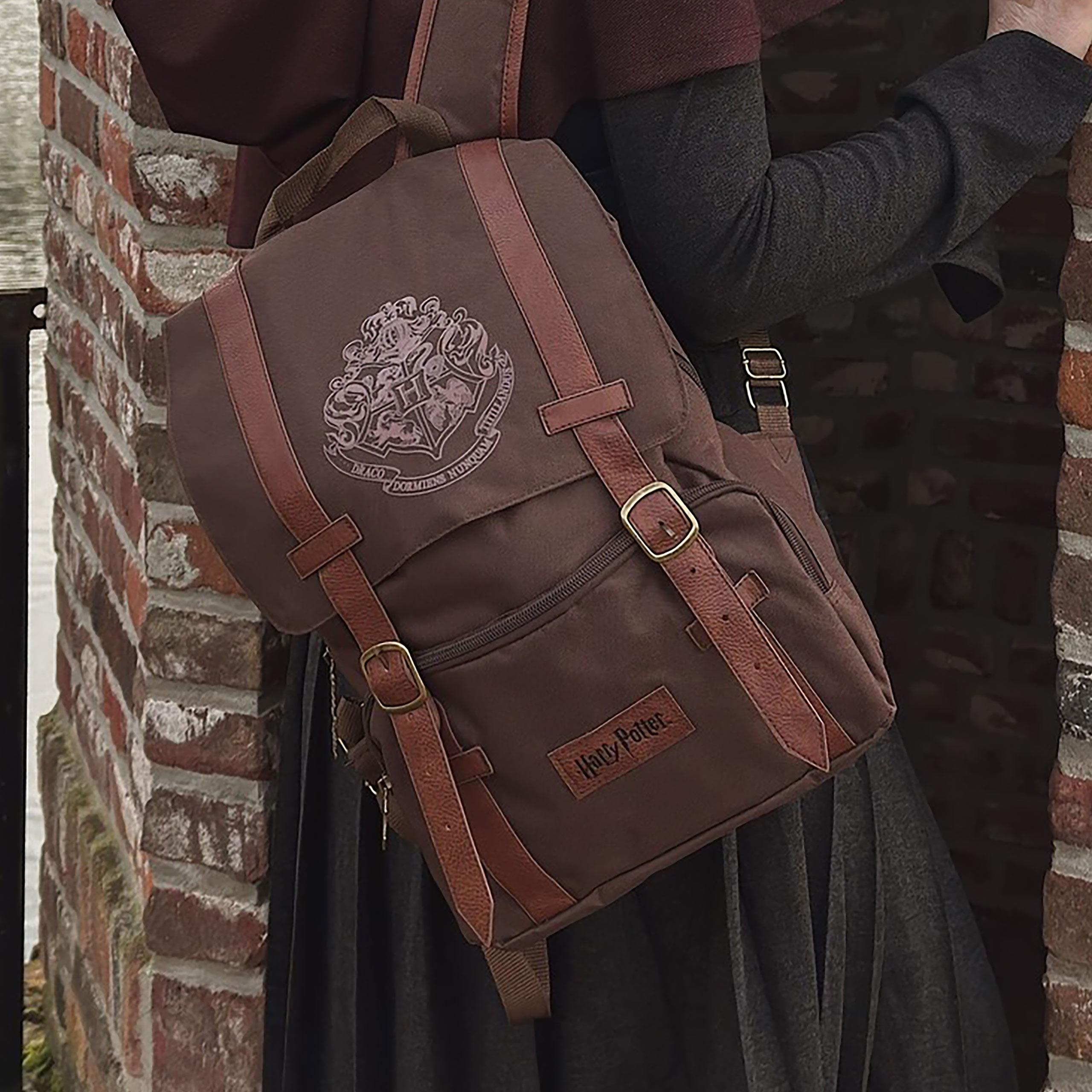 Harry Potter - Hogwarts Wappen Rucksack braun