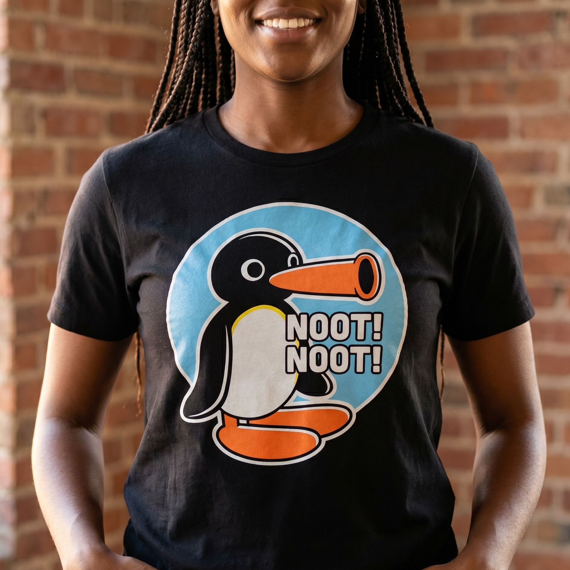 Noot Noot T-shirt för Pingu-fans svart