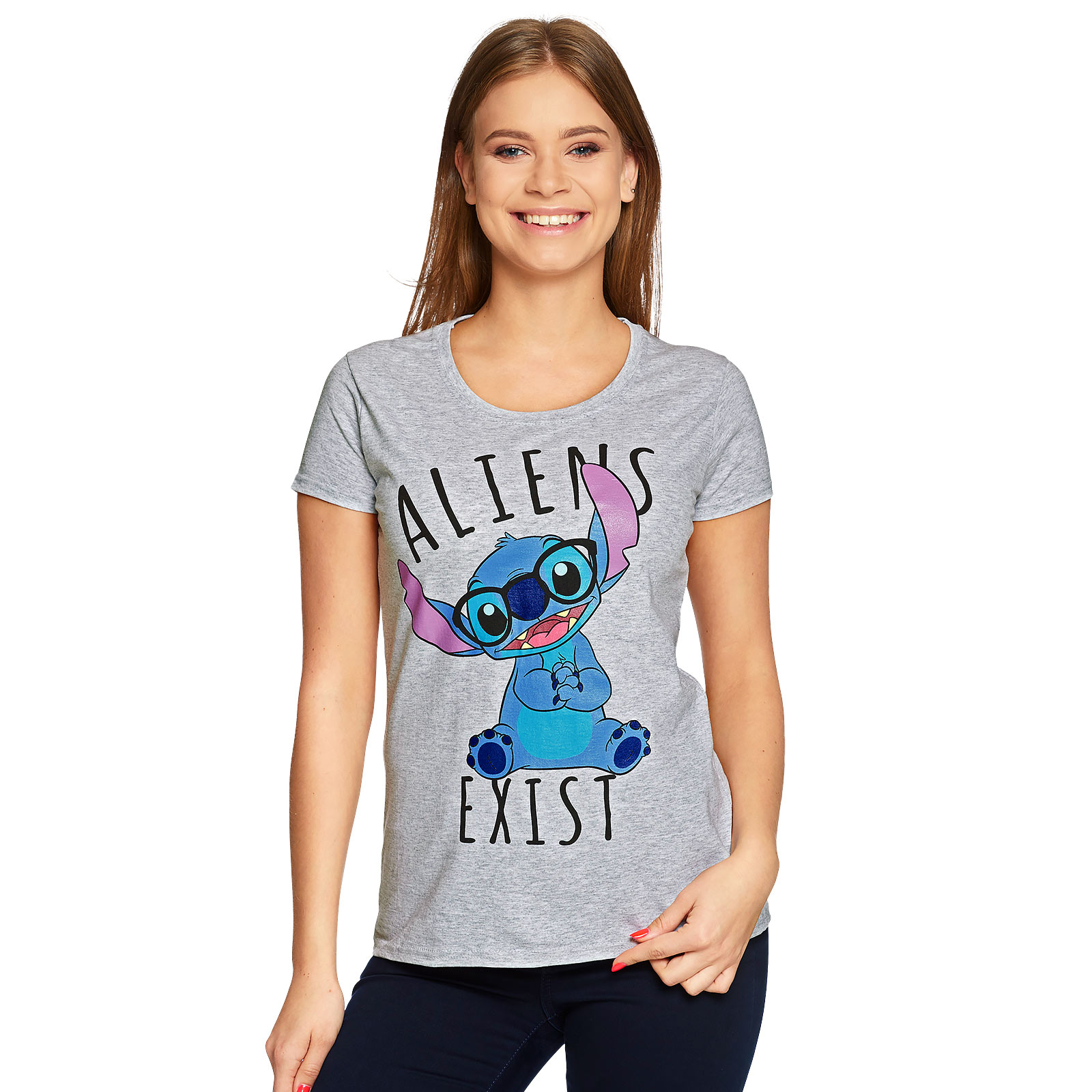 Lilo & Stitch - Aliens Exists Dames T-shirt Grijs