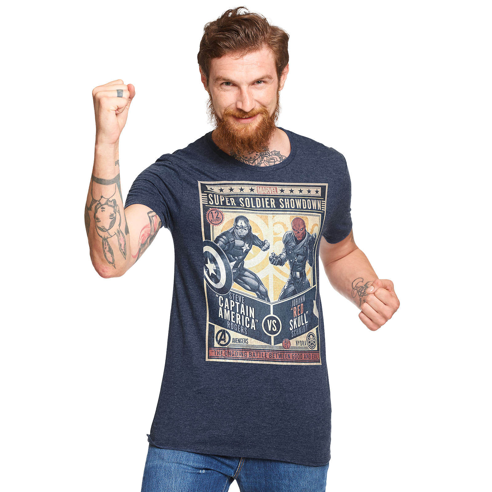 Captain America - Super Soldier Showdown T-Shirt blau