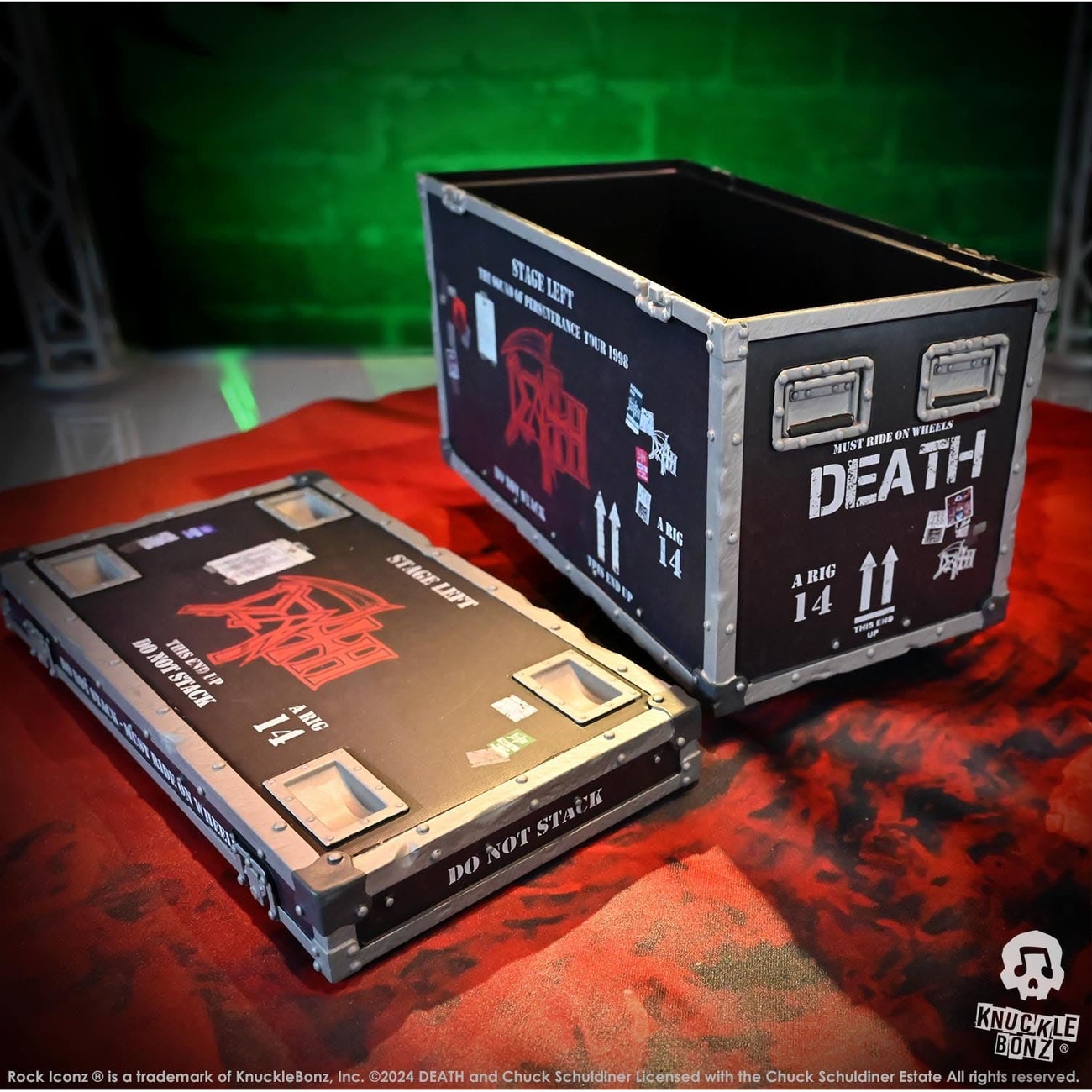 Death Rock Ikonz On Tour Road Case Statue & Stage Background Set The Sound of Perseverance Tour 1998