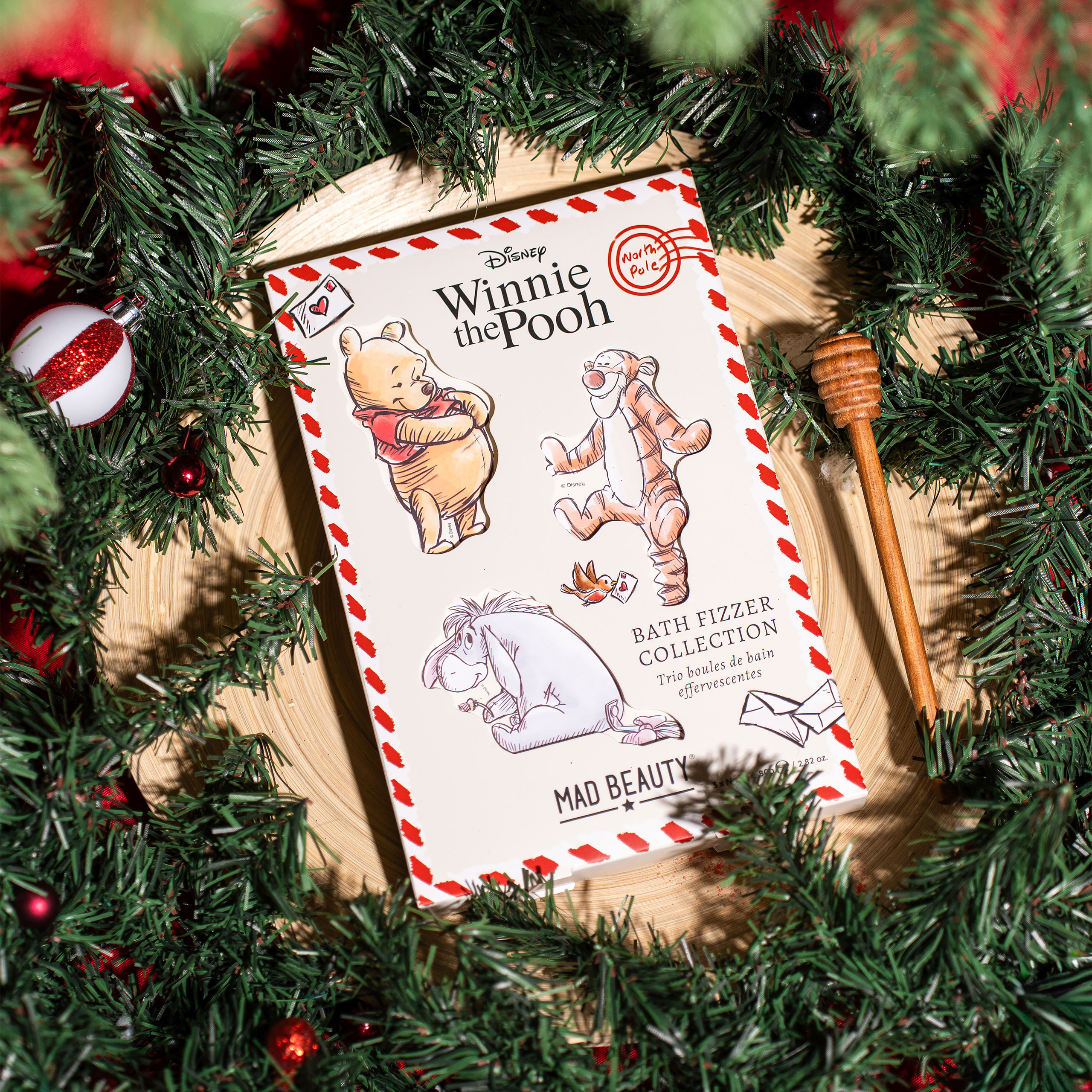 Winnie de Poeh - X-mas badbruisballen 3-pack