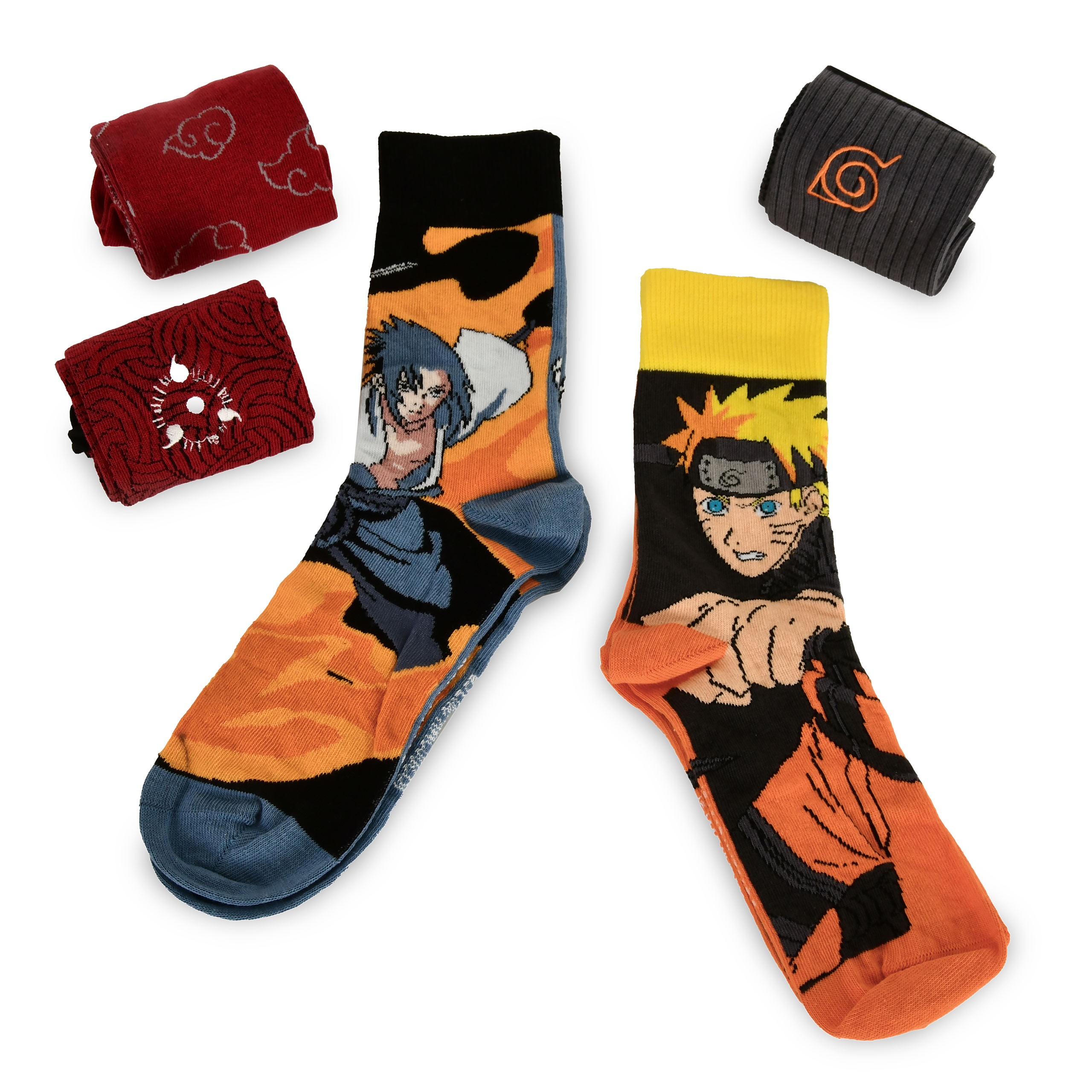 Naruto Shippuden - Set di 5 paia di calzini Sasuke e Naruto