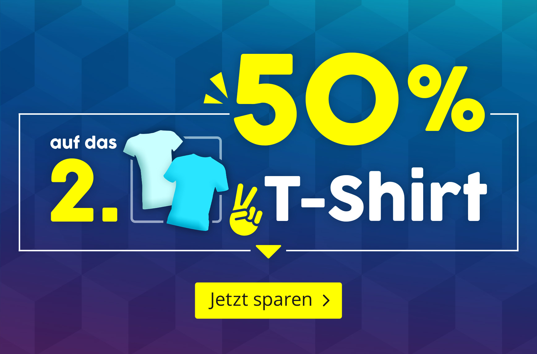 50% auf das 2. T-Shirt