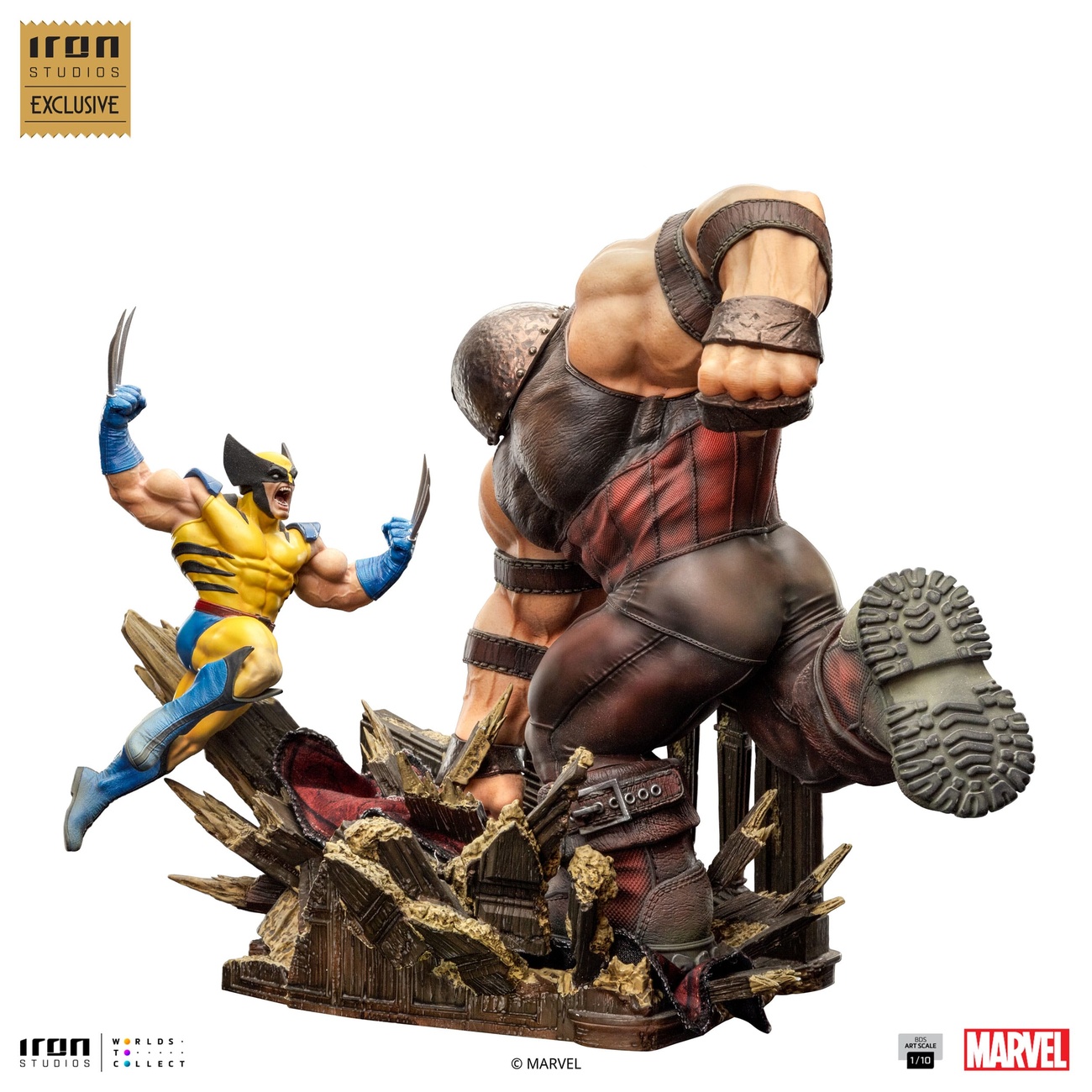 Marvel BDS Art Scale 1/10-staty Wolverine vs Juggernaut heo EU Exclusive 30 cm
