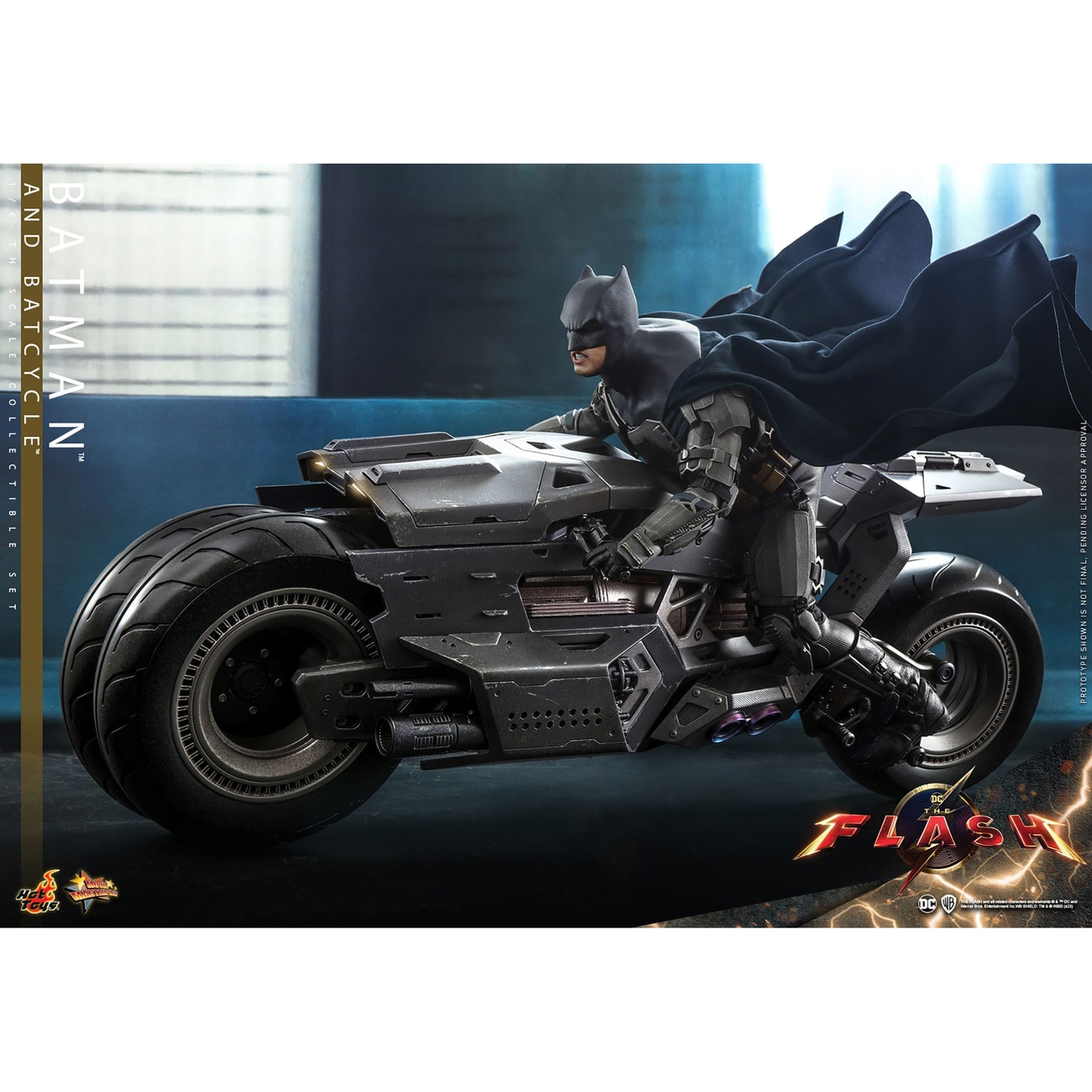 The Flash Movie Masterpiece figura de acción con vehículo 1/6 Batman & Batcycle set 30 cm