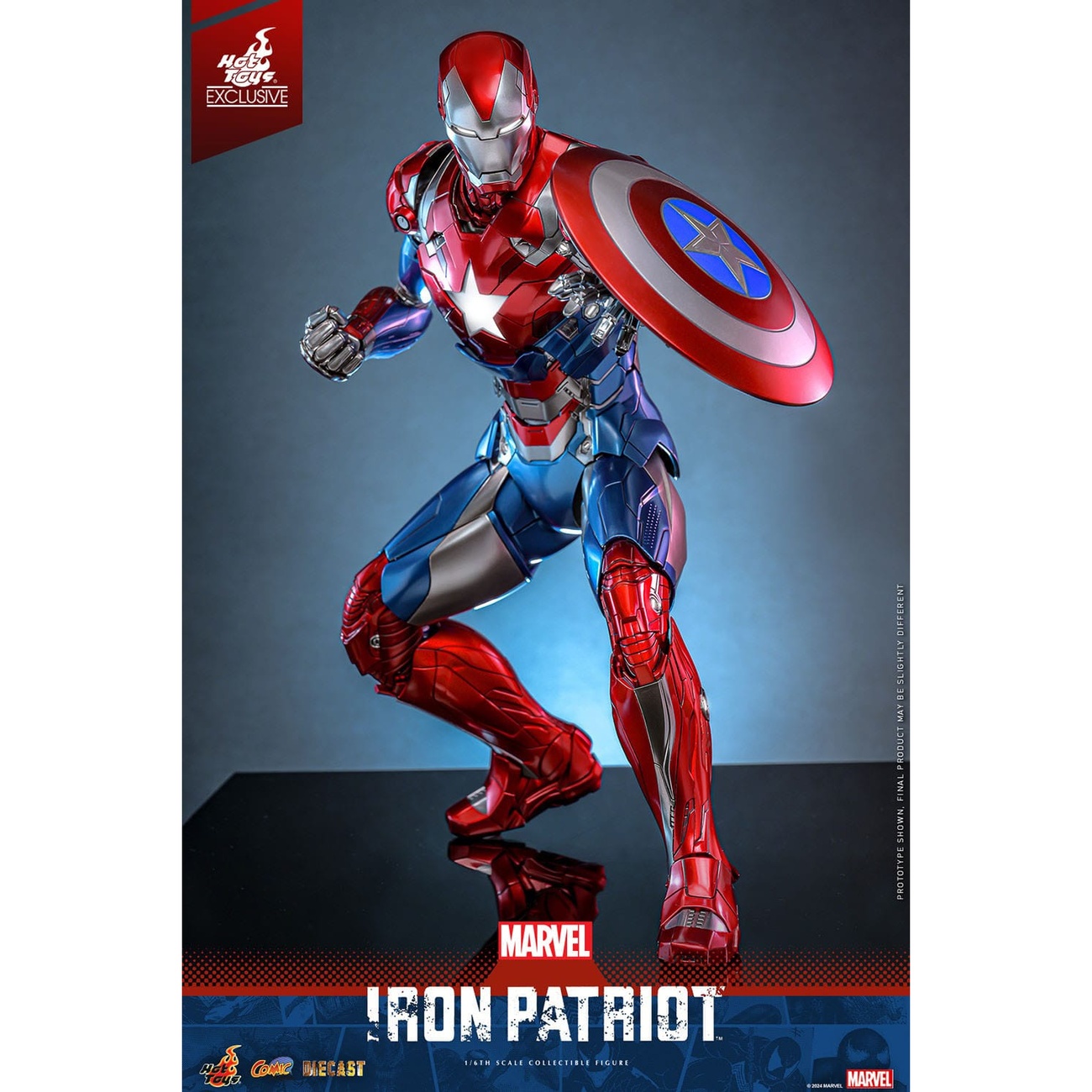Marvel - Iron Patriot Comic Diecast Masterpiece action figure esclusiva in scala 1:6