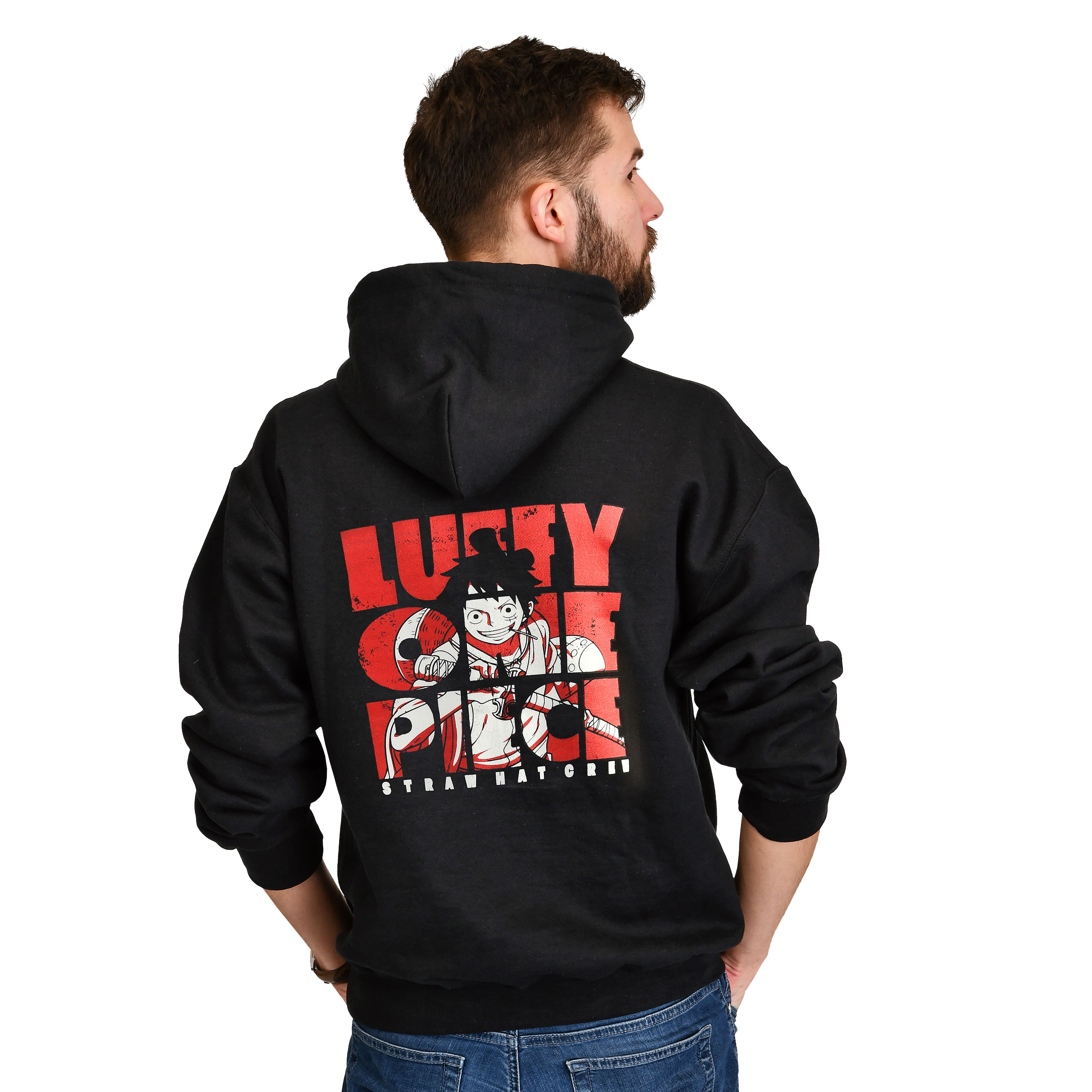 One Piece - Luffy Strohoed Crew Hoodie Zwart