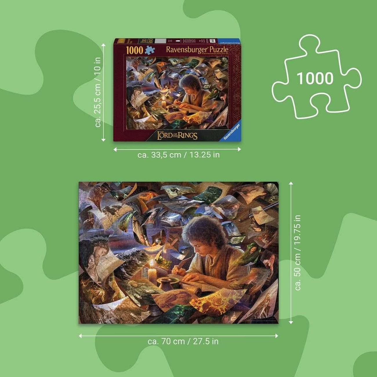 El Señor de los Anillos Puzzle El viaje de Frodo (1000 piezas)