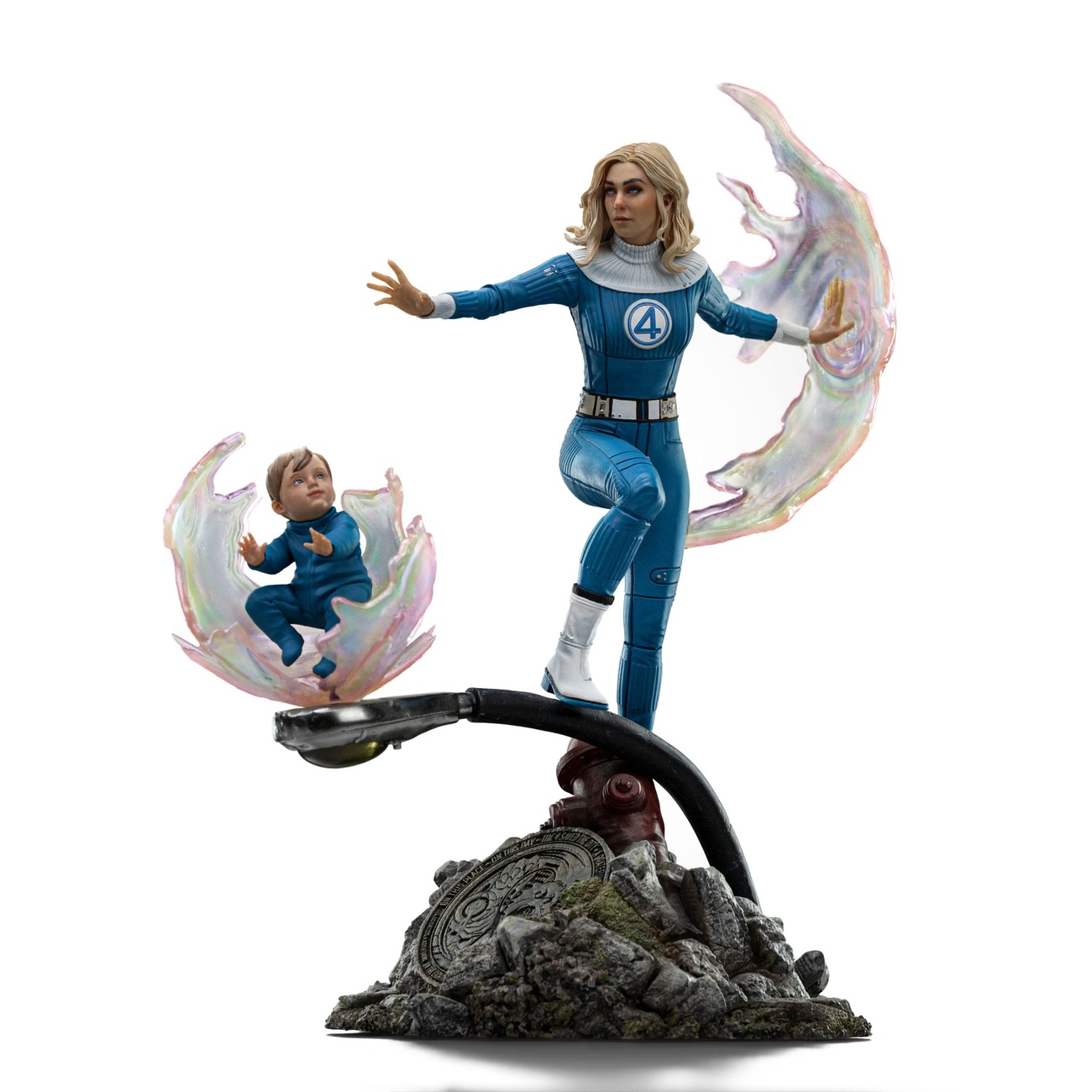 Fantastic Four Art Scale-staty 1/10 Invisible Woman och Franklin 28 cm