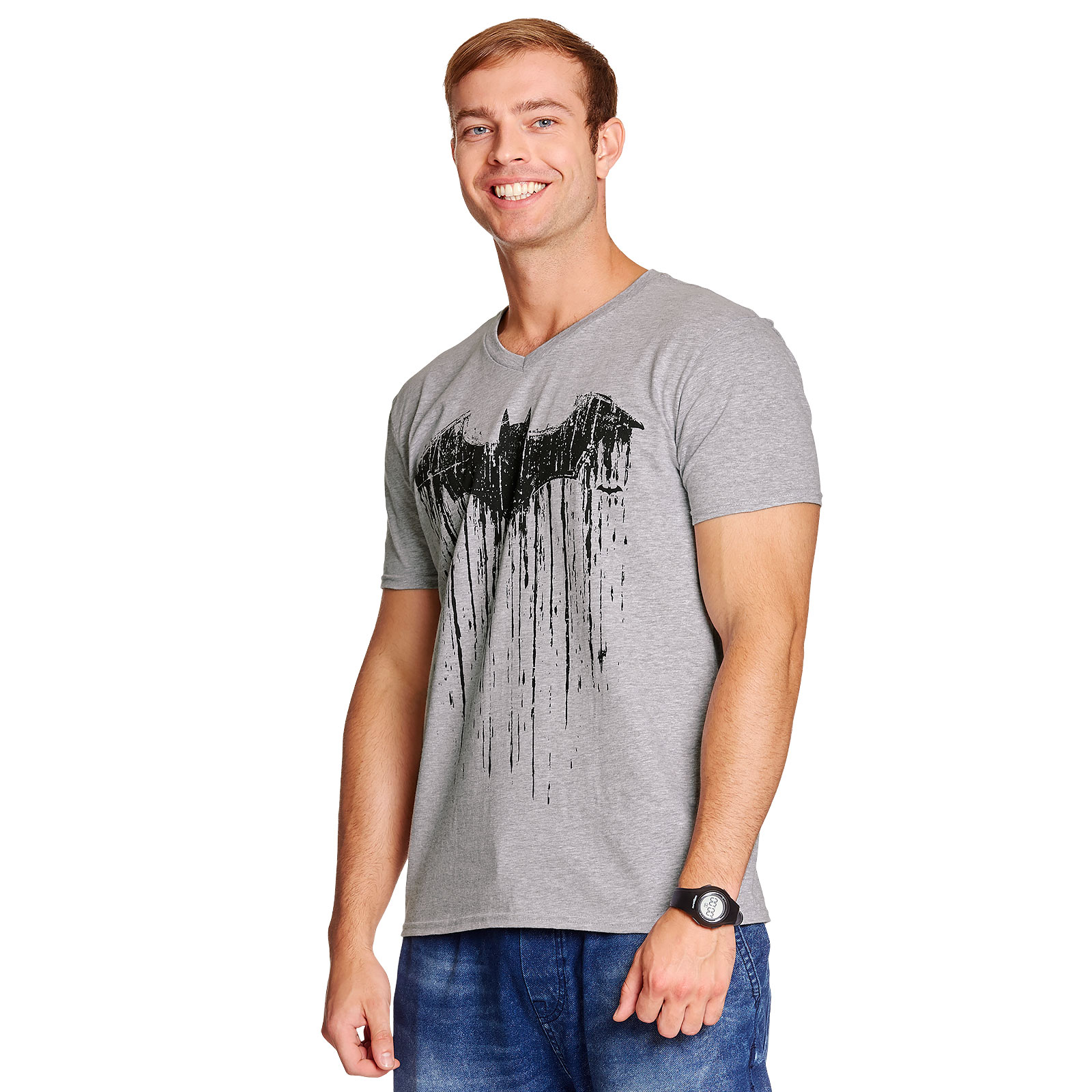 Batman - Dripping Logo T-Shirt grau