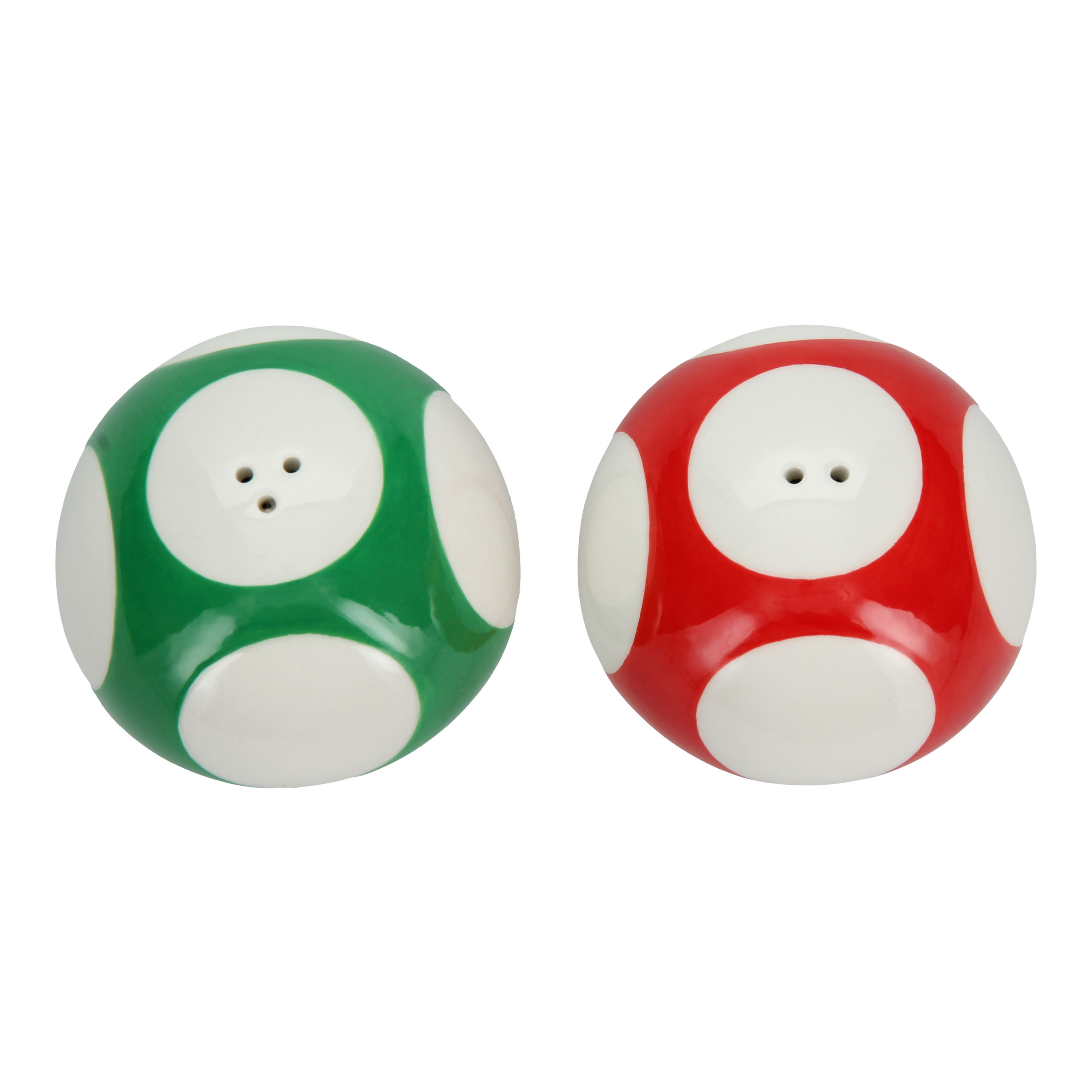 Super Mario - Super Mushroom and 1 UP Mushroom Salt & Pepper Shakers