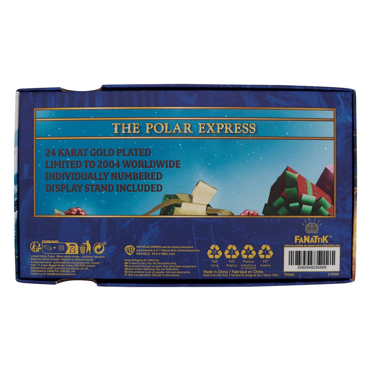 The Polar Express Replica Train Ticket 24k Gold Plated Limited Edition