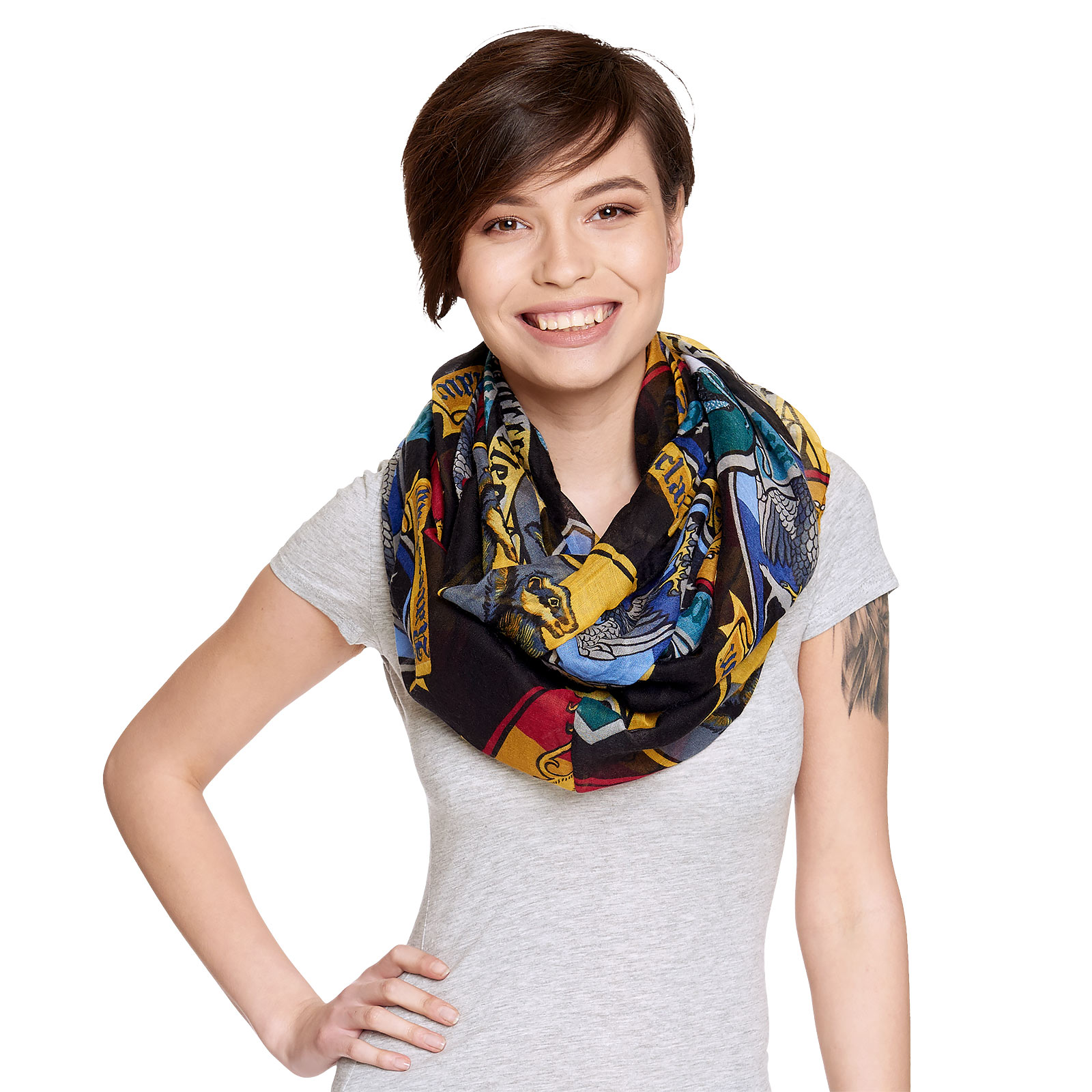 Harry Potter - Houses Crests Loop Scarf