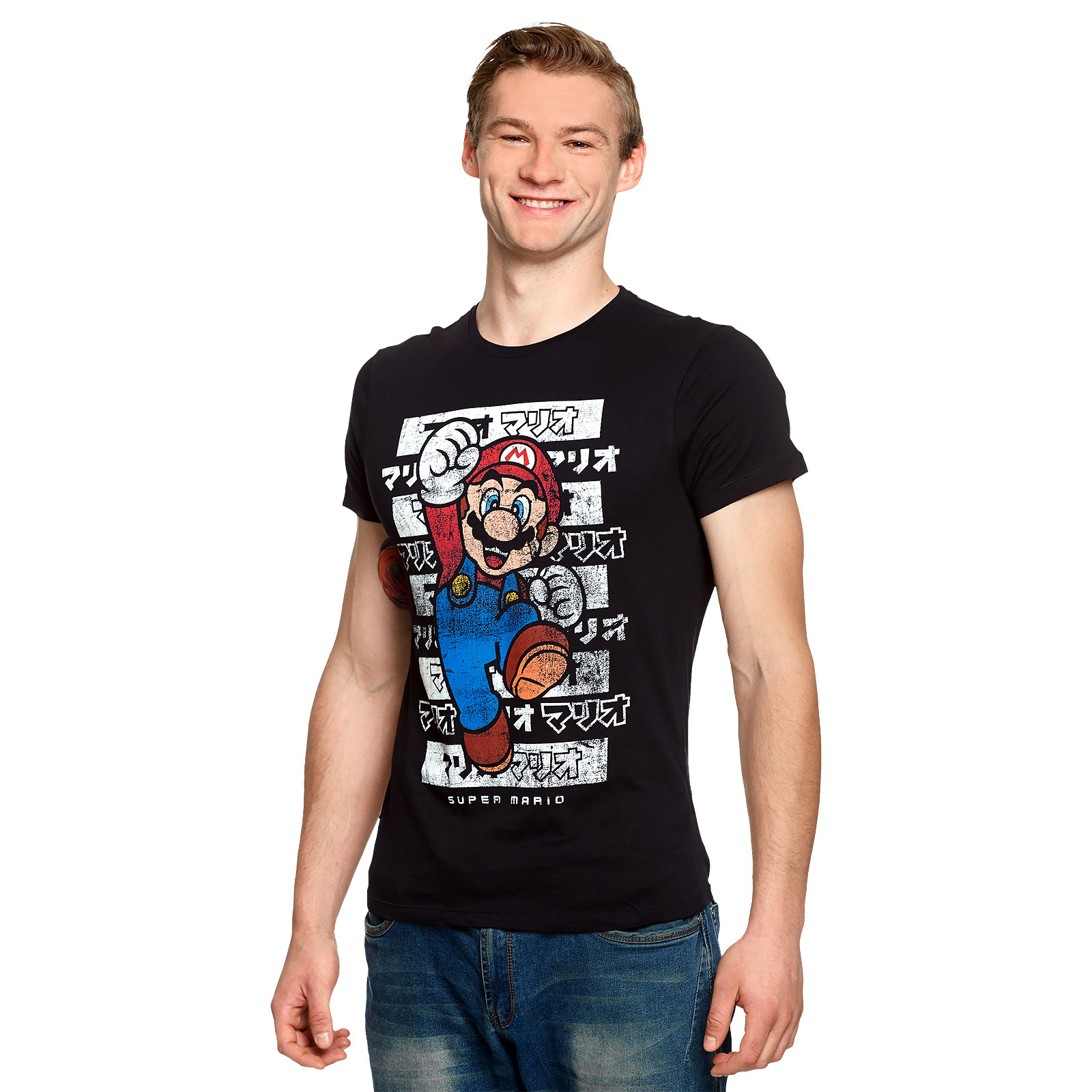 Super Mario Jump T-Shirt Black