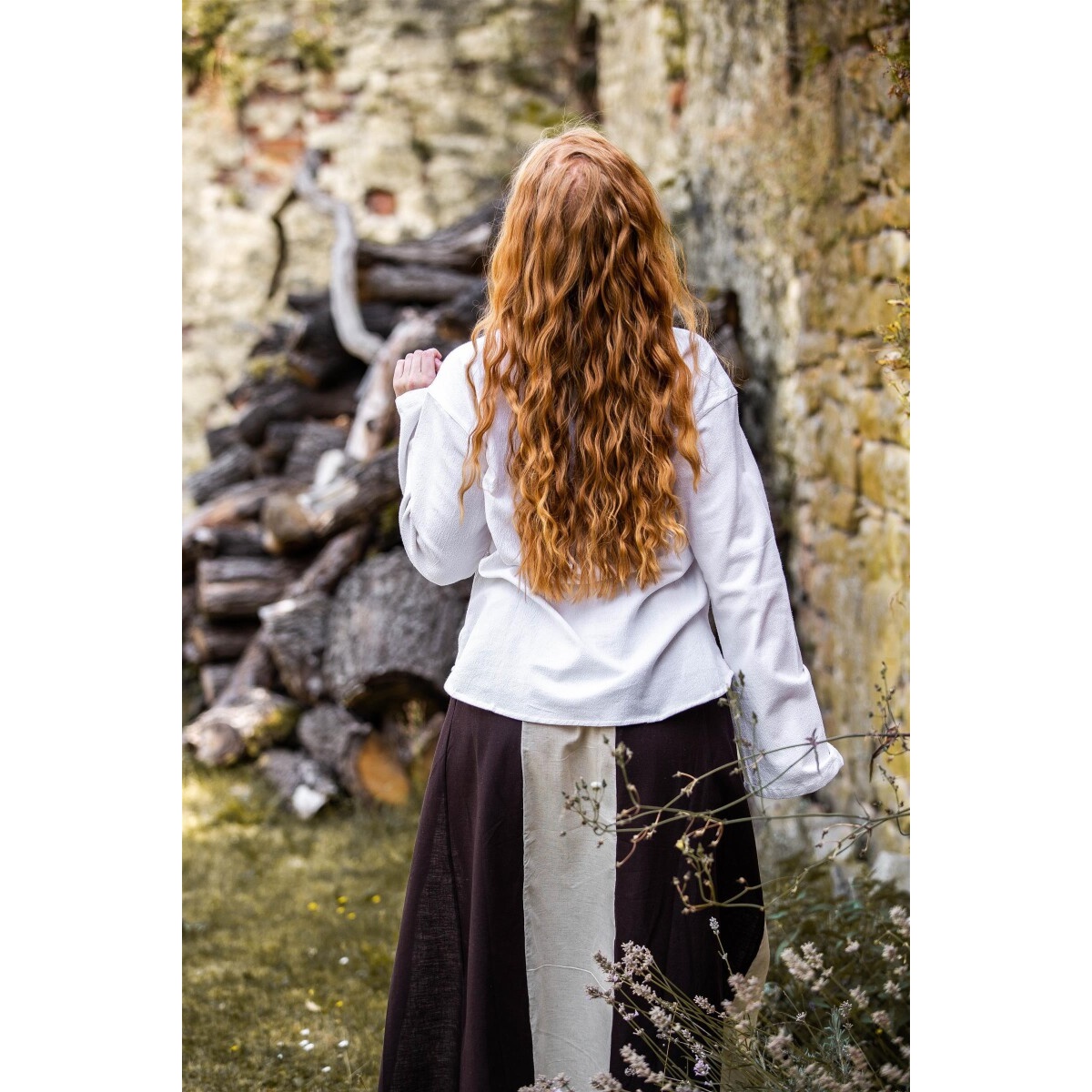 Blusa medieval Tilda blanca