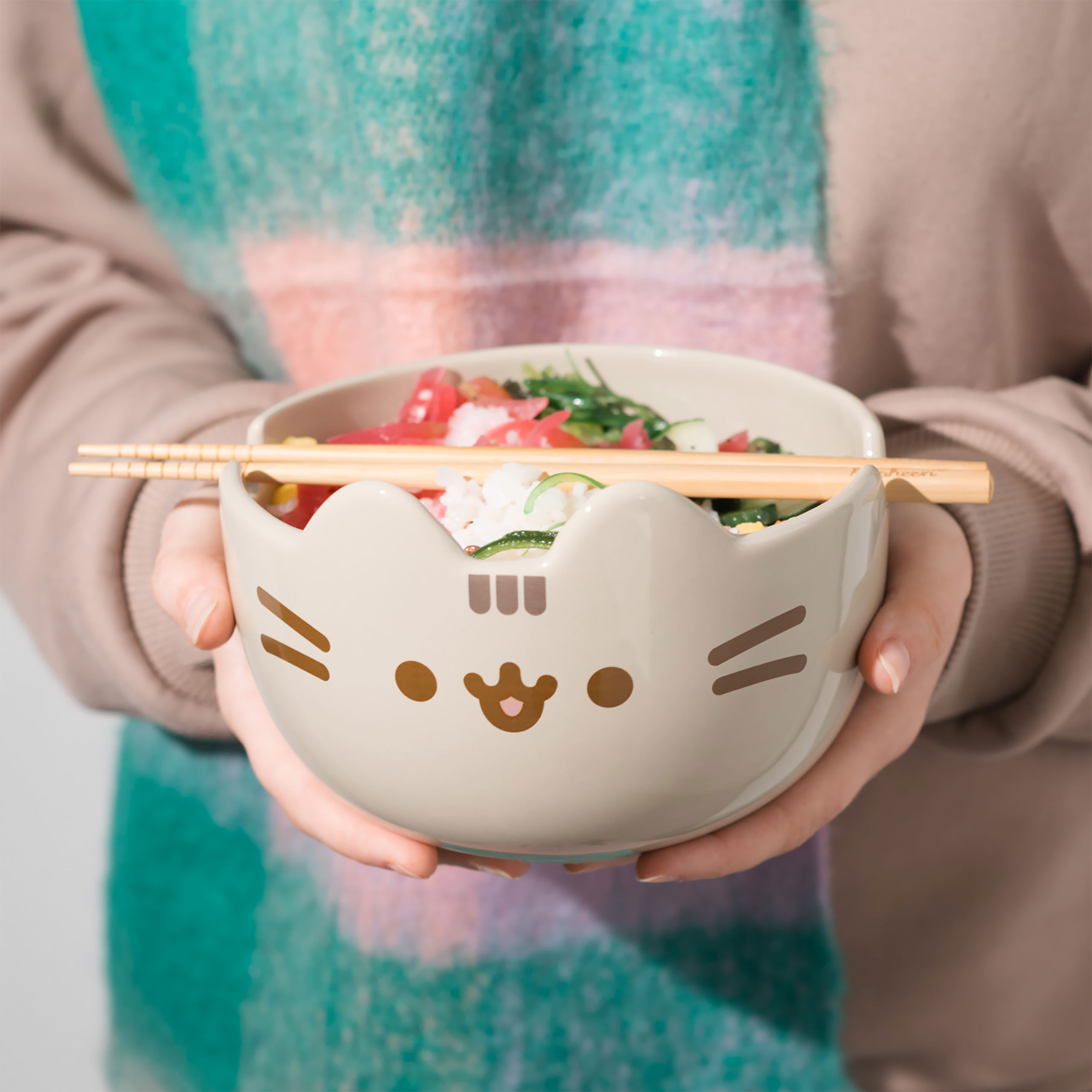 Pusheen - Cuenco para ramen con palillos