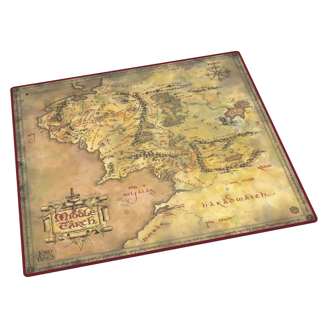 Ultimate Guard Tappetino da gioco Oversized 61 x 61 cm Il Signore degli Anelli™ "Luoghi della Terra di Mezzo"