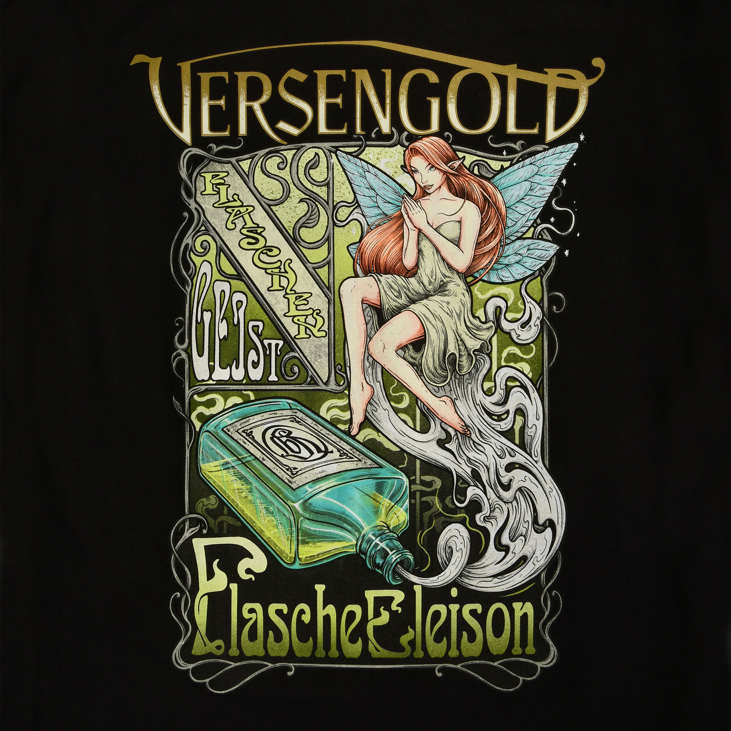 Versengold - T-shirt Flaschengeist nera