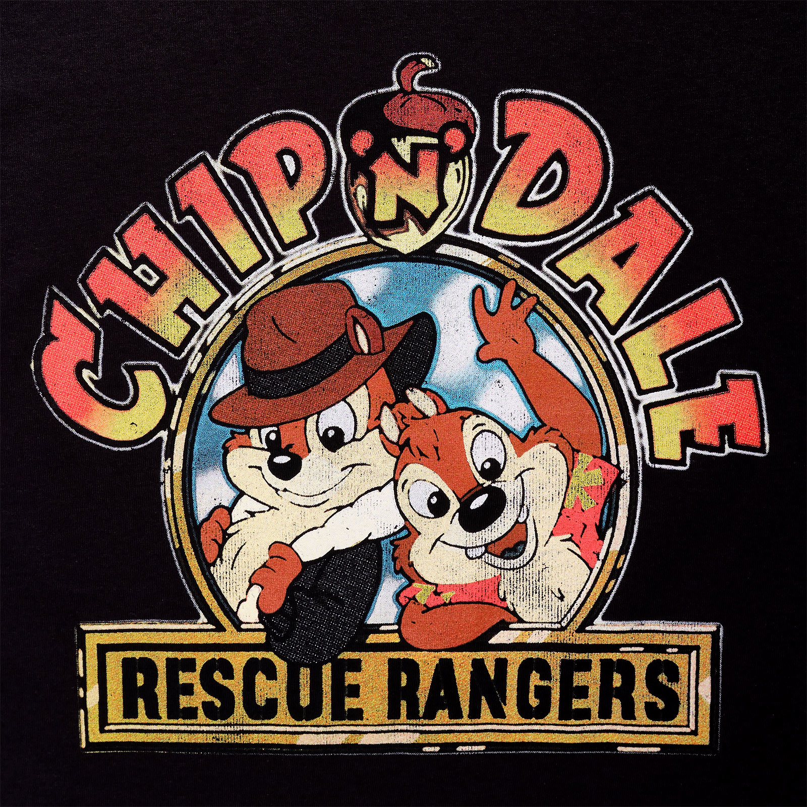 Chip en Dale - Rescue Rangers Dames Losse Pasvorm T-shirt Zwart
