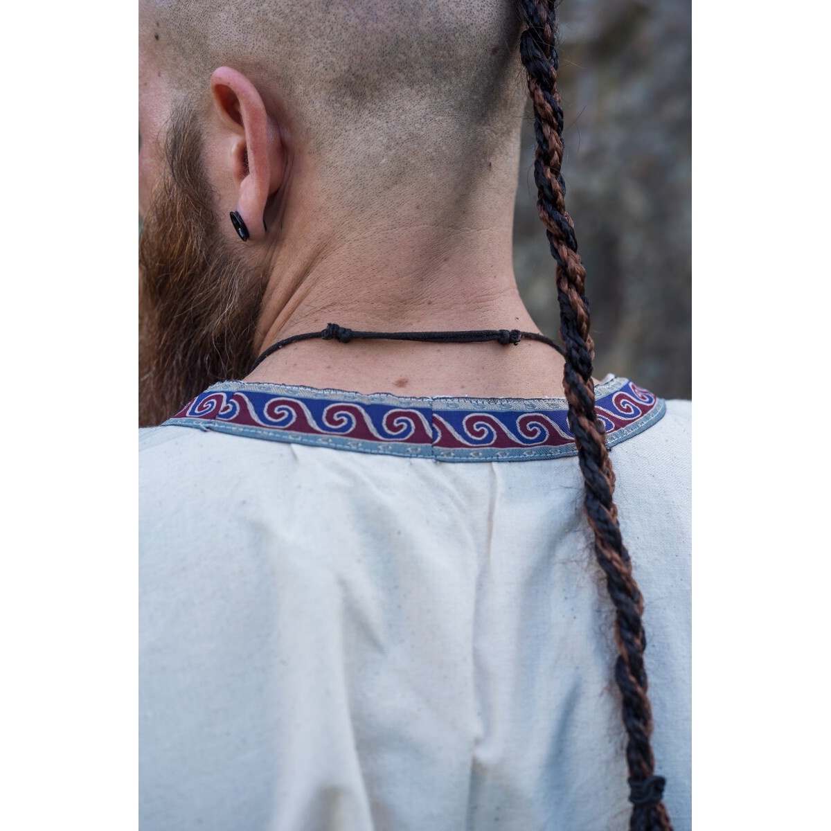 Tunique médiévale avec bordure Halvor beige