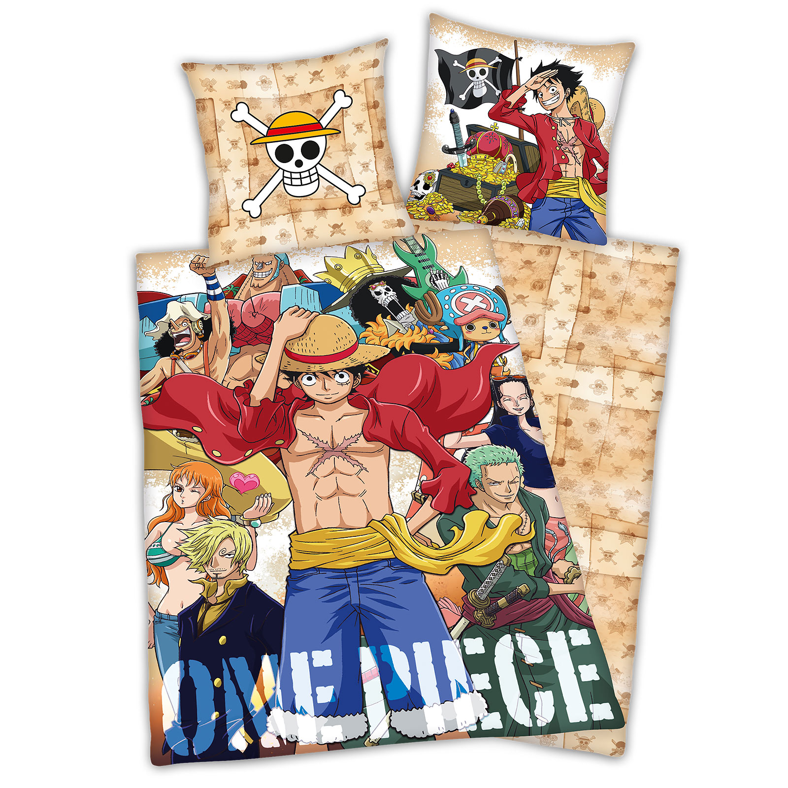 One Piece - Strohhutbande Wende-Bettwäsche