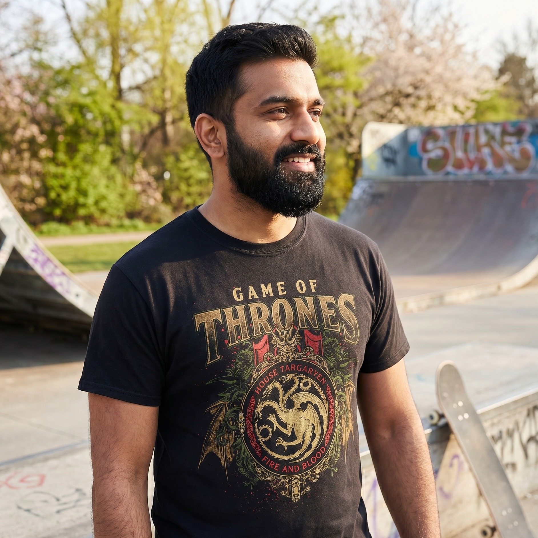 Game of Thrones - Targaryen Ornaments T-Shirt schwarz