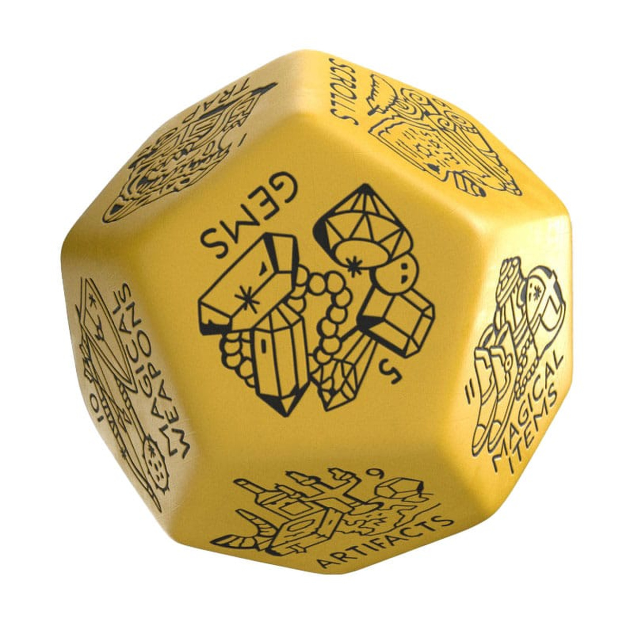 Viridian Würfel Jumbo Würfel Treasure Generator Die D12 Gelb