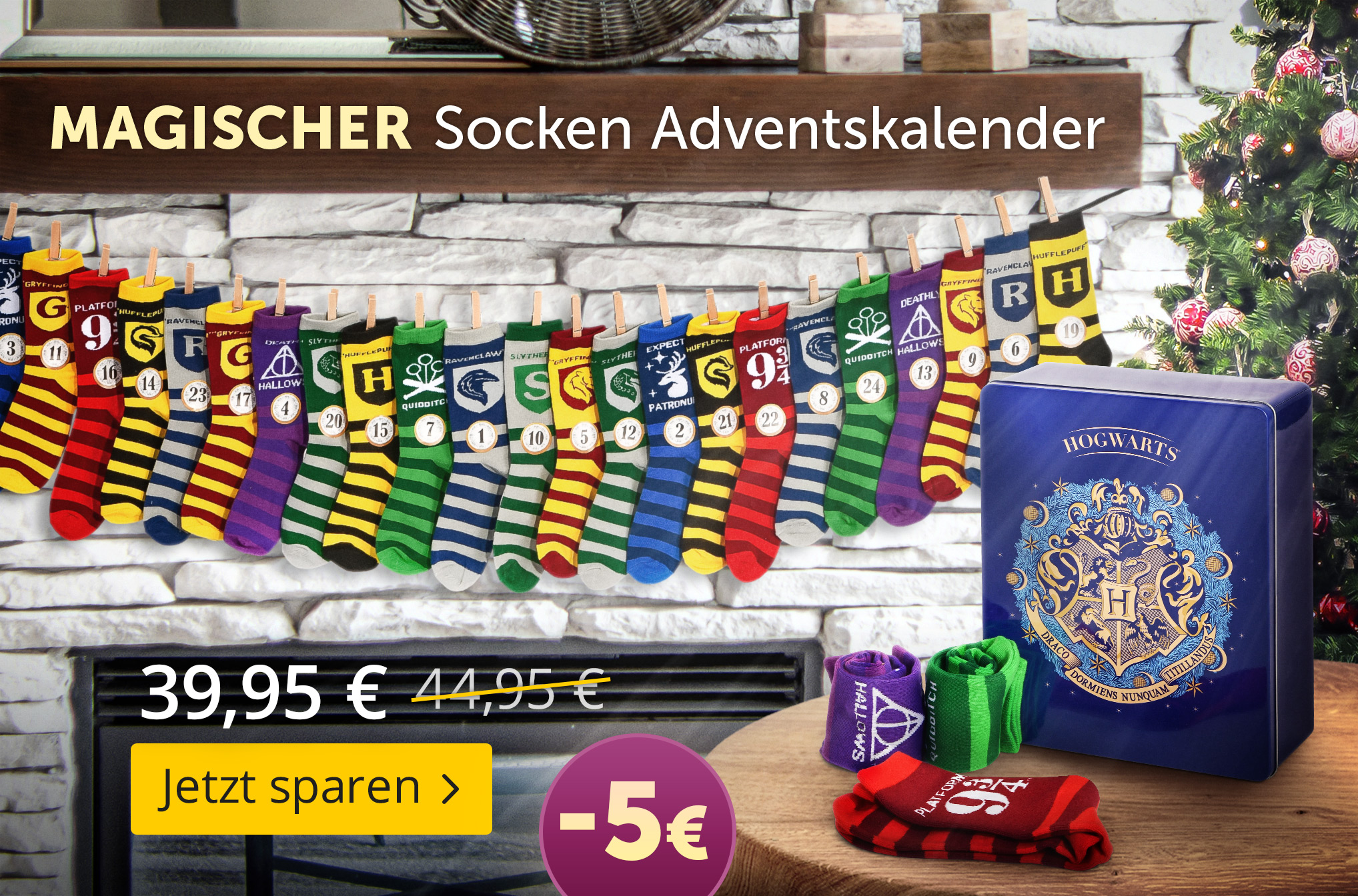 Harry Potter - Magischer Socken Adventskalender zum Befüllen - 39,95€ statt 44,95€