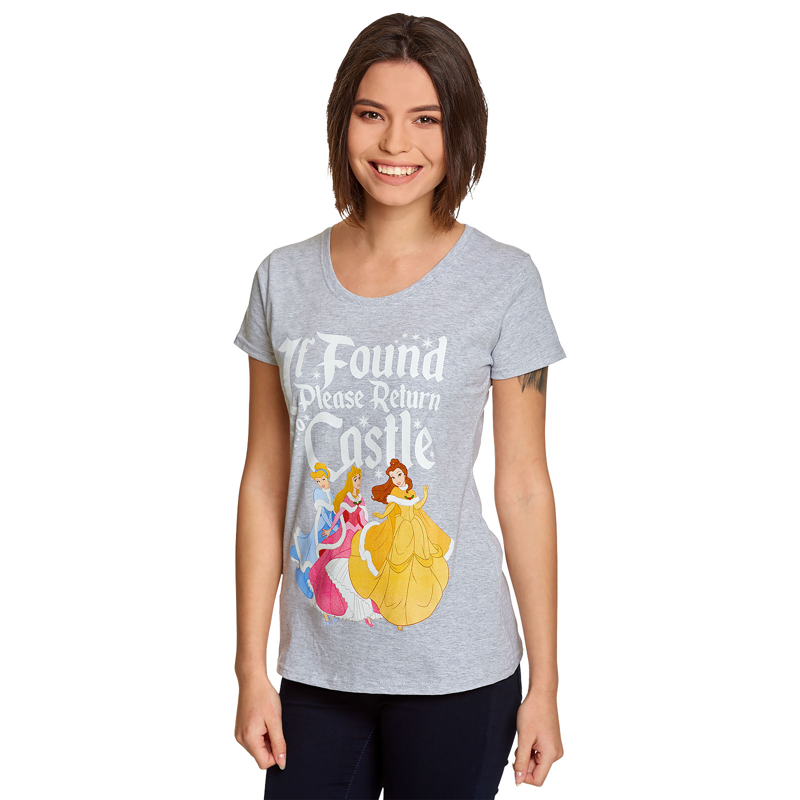 Disney Princess - If Found Return to Castle T-Shirt Damen grau