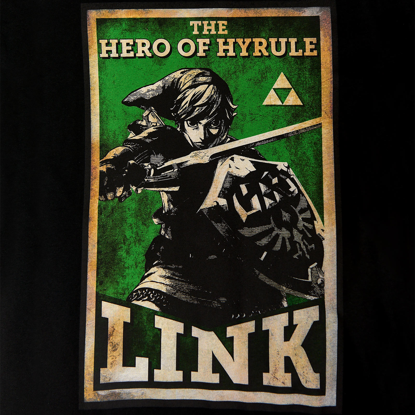 Zelda - Link Hero of Hyrule Propaganda Poster T-Shirt schwarz