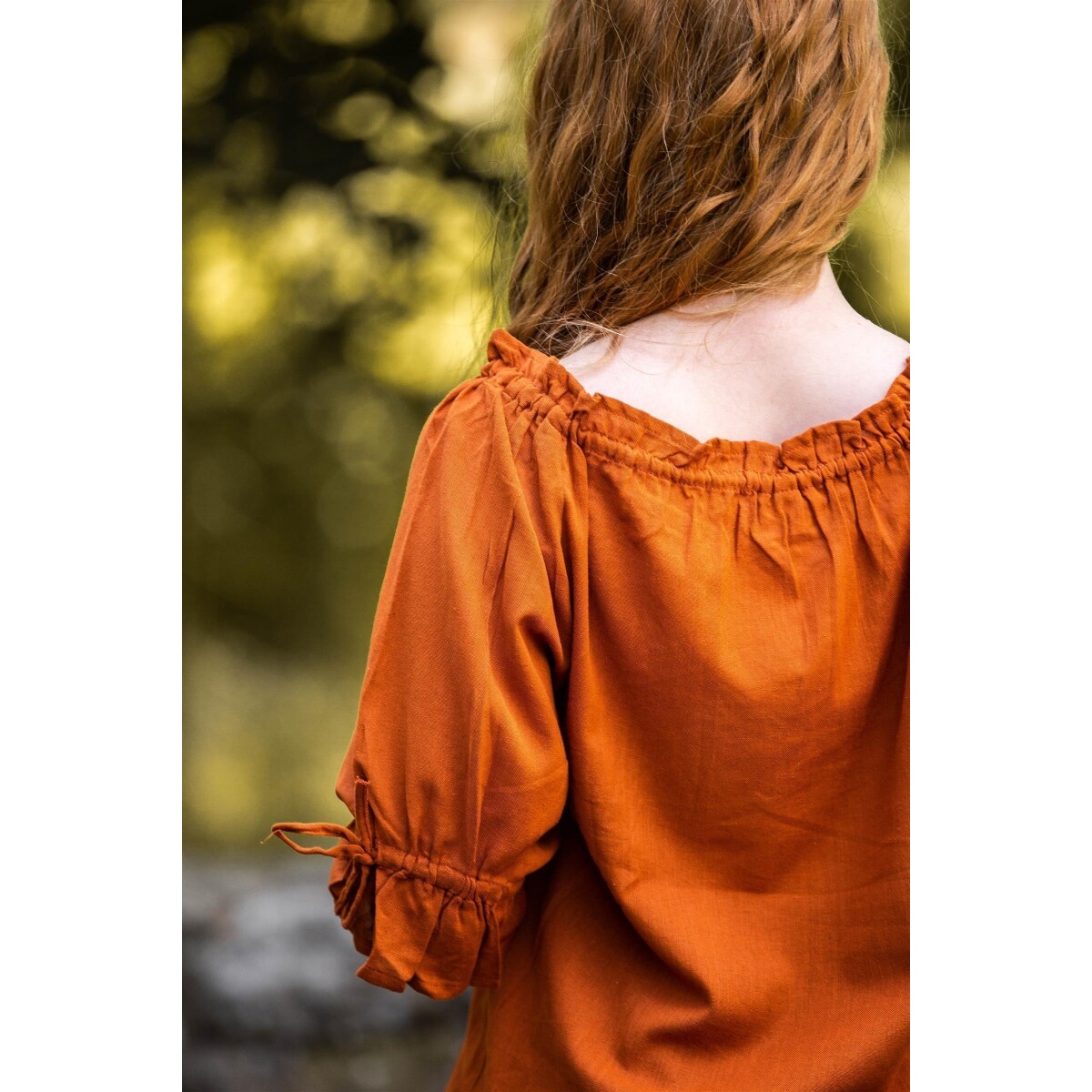 Bluzka średniowieczna z krótkim rękawem Vera brązowa