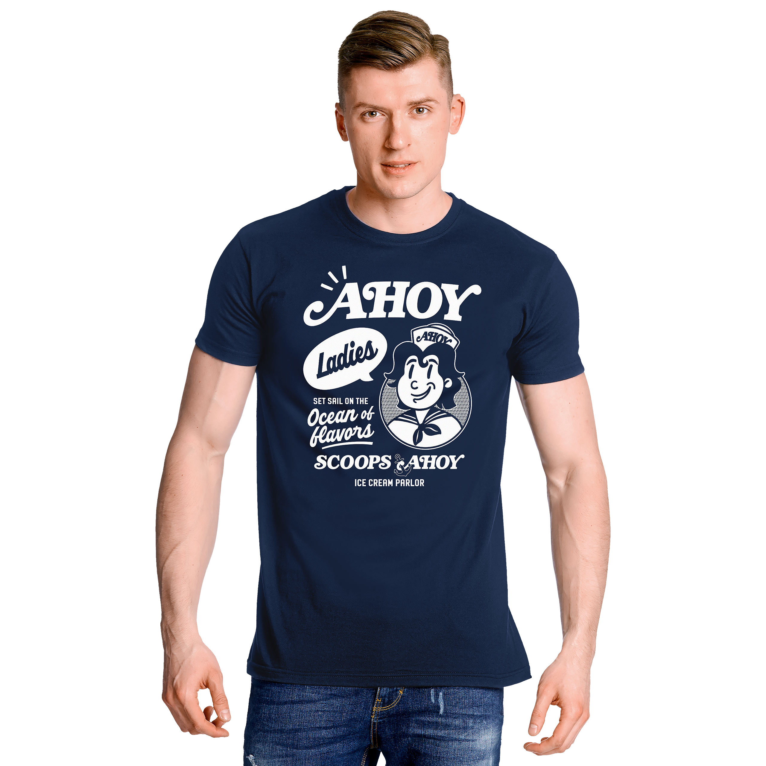 Stranger Things - Scoops Ahoy T-Shirt blau