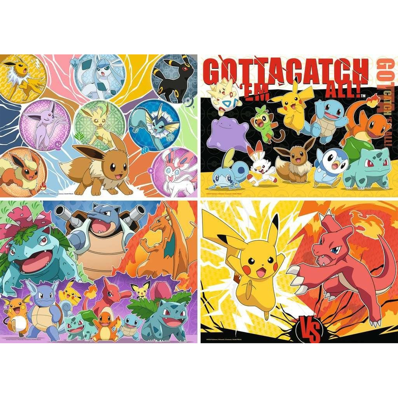 Pokémon Puzzles 4-Pack Pokémon Buddies (4x100 Pieces)