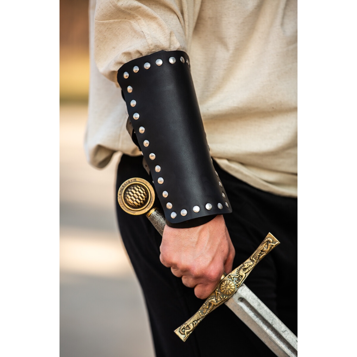 Mittelalter Lederarmschiene Mar schwarz