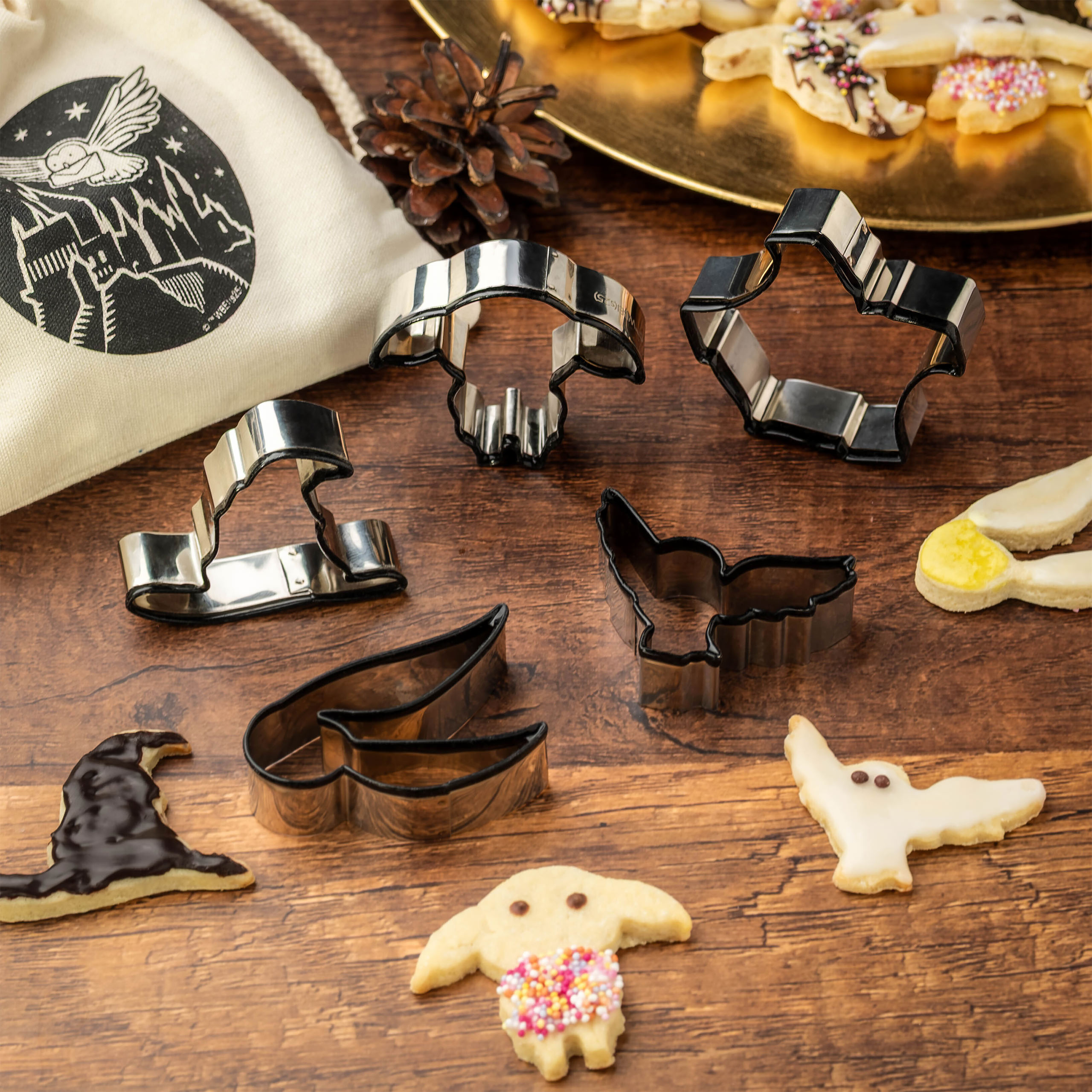 Harry Potter - Juego de cortadores de galletas en bolsa de tela