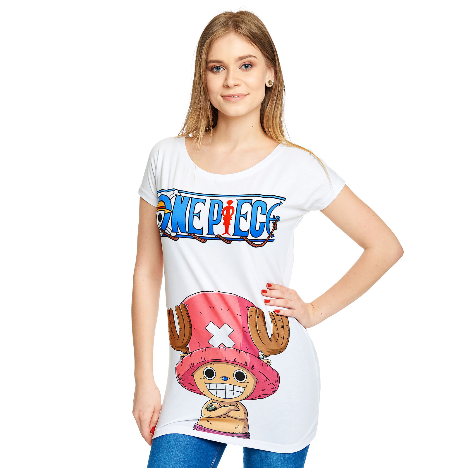 One Piece - Chopper Dames Losse Pasvorm T-Shirt Wit
