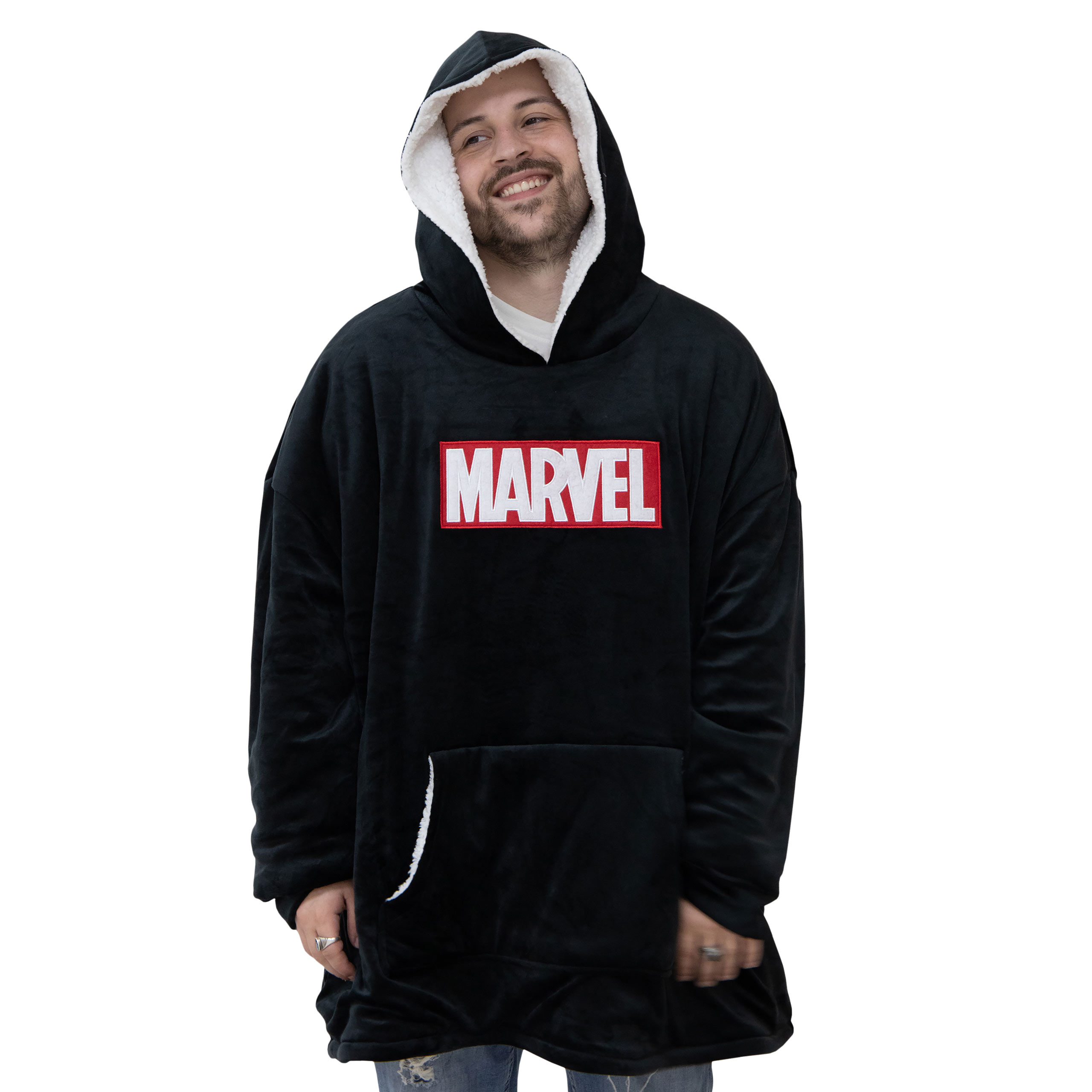 Marvel - Logo Oversize Knuffeltrui zwart