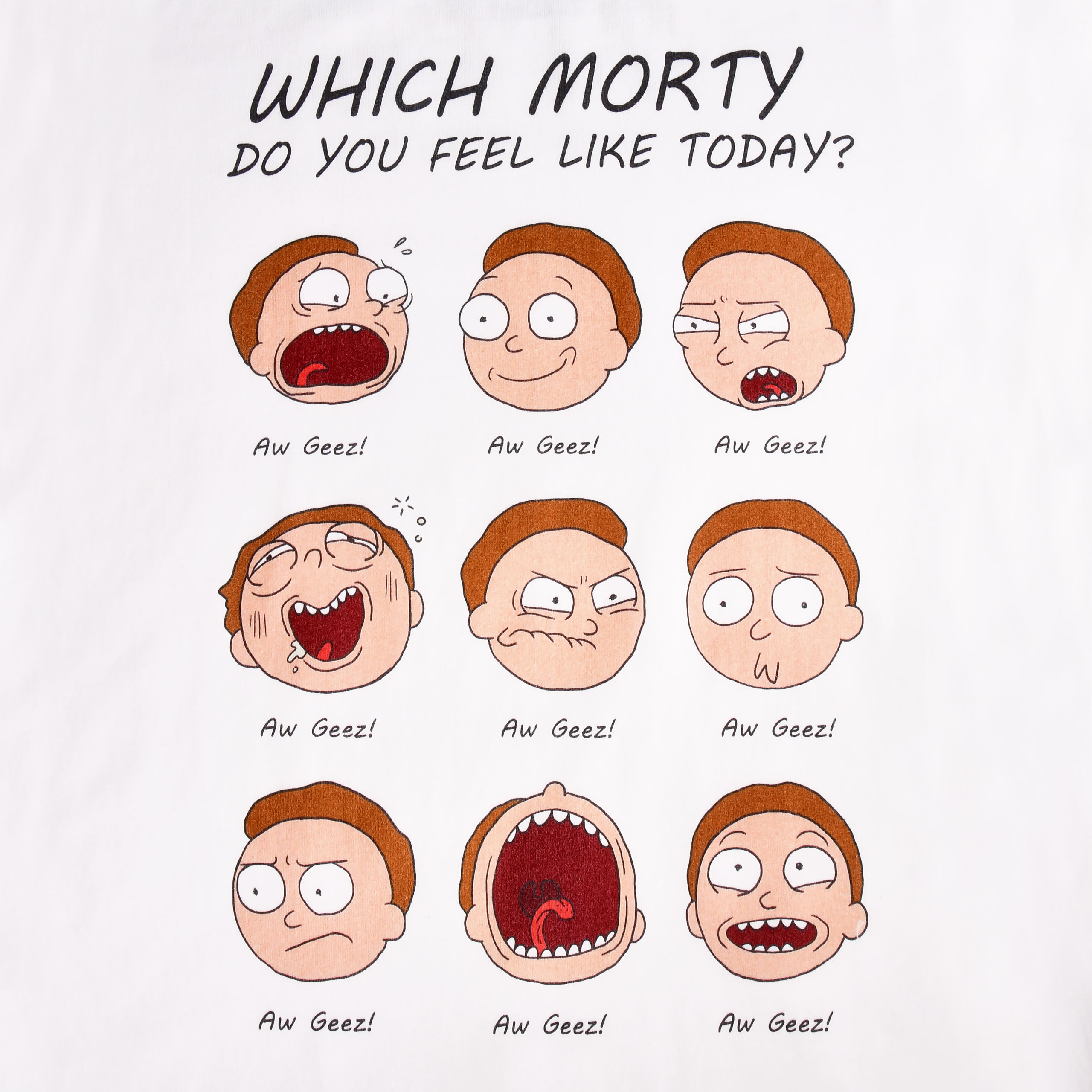 Rick e Morty - Maglietta Emozione di Morty bianca