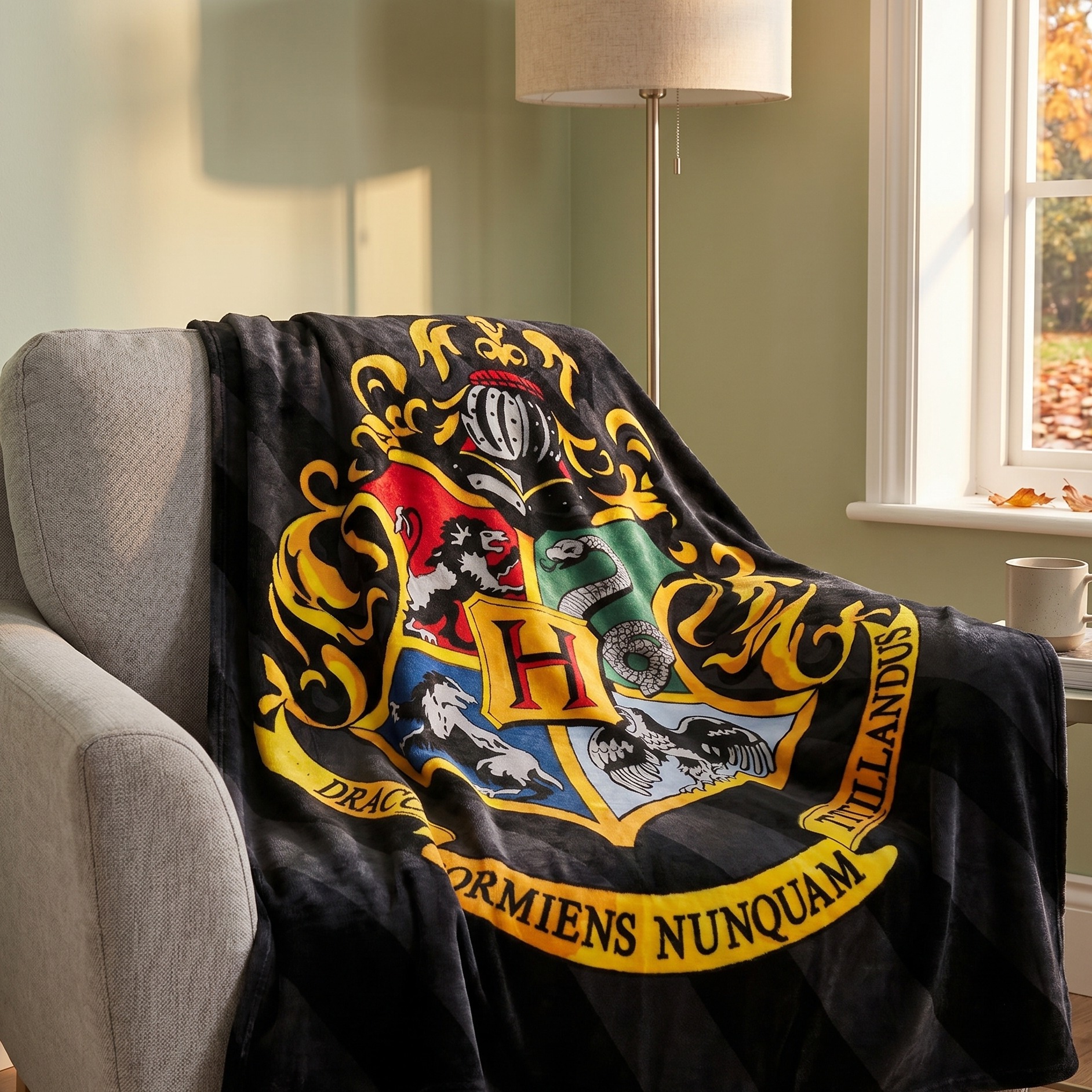 Harry Potter - Coperta morbida con stemma di Hogwarts