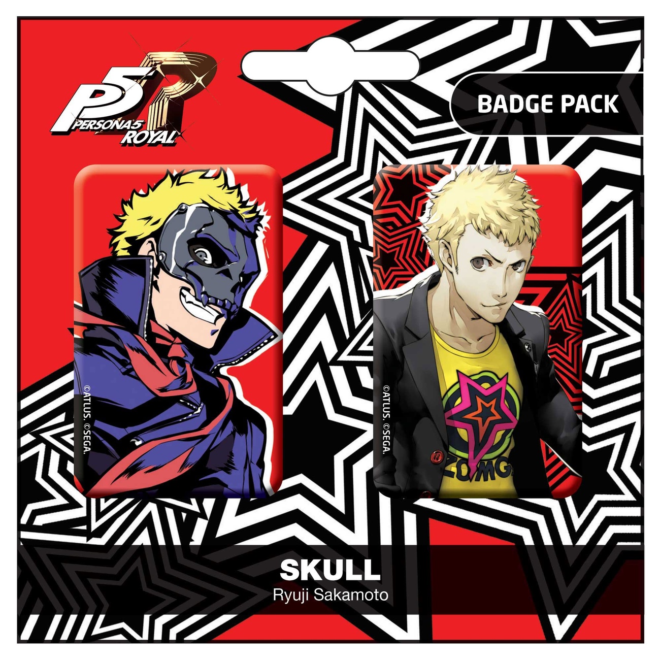 Persona 5 Royal Set doppio di badge Skull / Ryuji Sakamoto