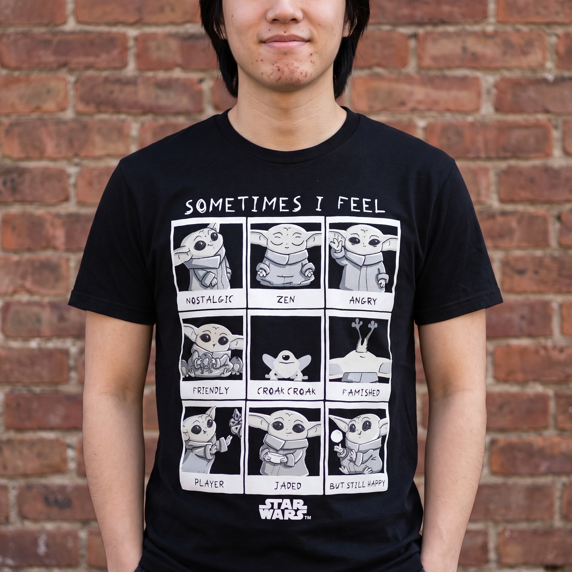 Grogu Emotions T-Shirt Damen schwarz - Star Wars The Mandalorian