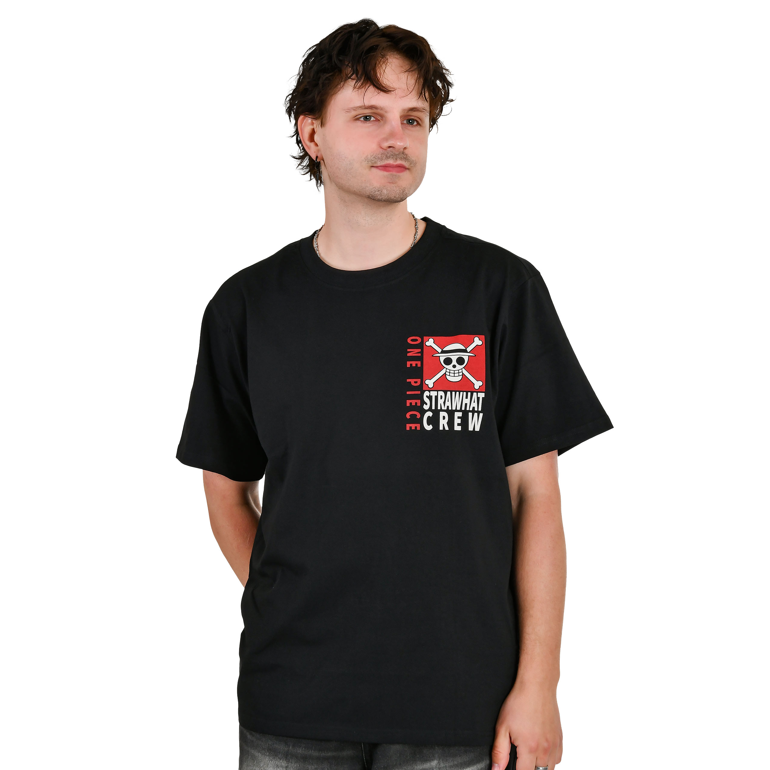 One Piece - oversize’owy T-shirt Monkey D. Luffy czarny