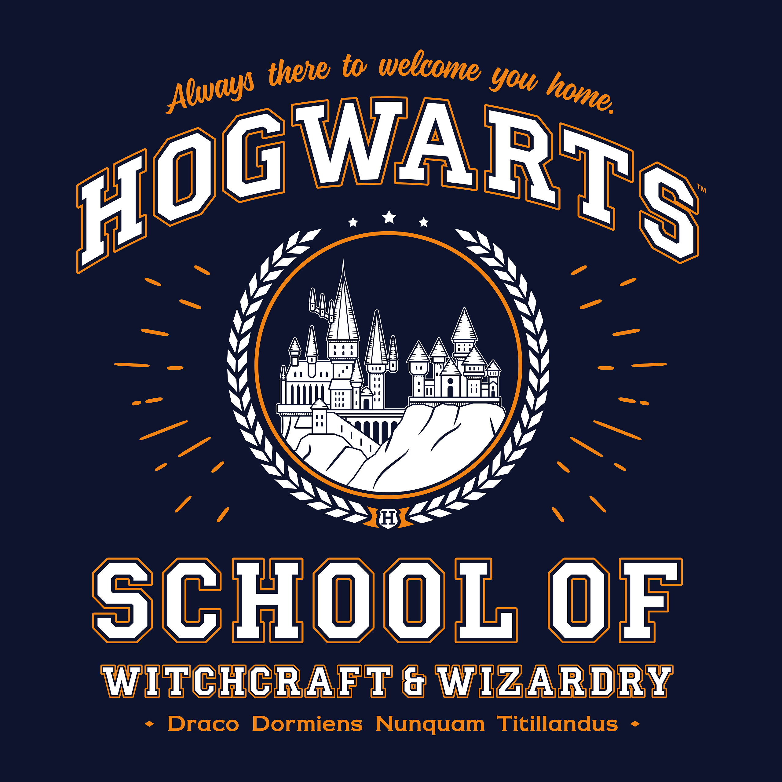 T-shirt bleu de l'école Hogwarts - Harry Potter